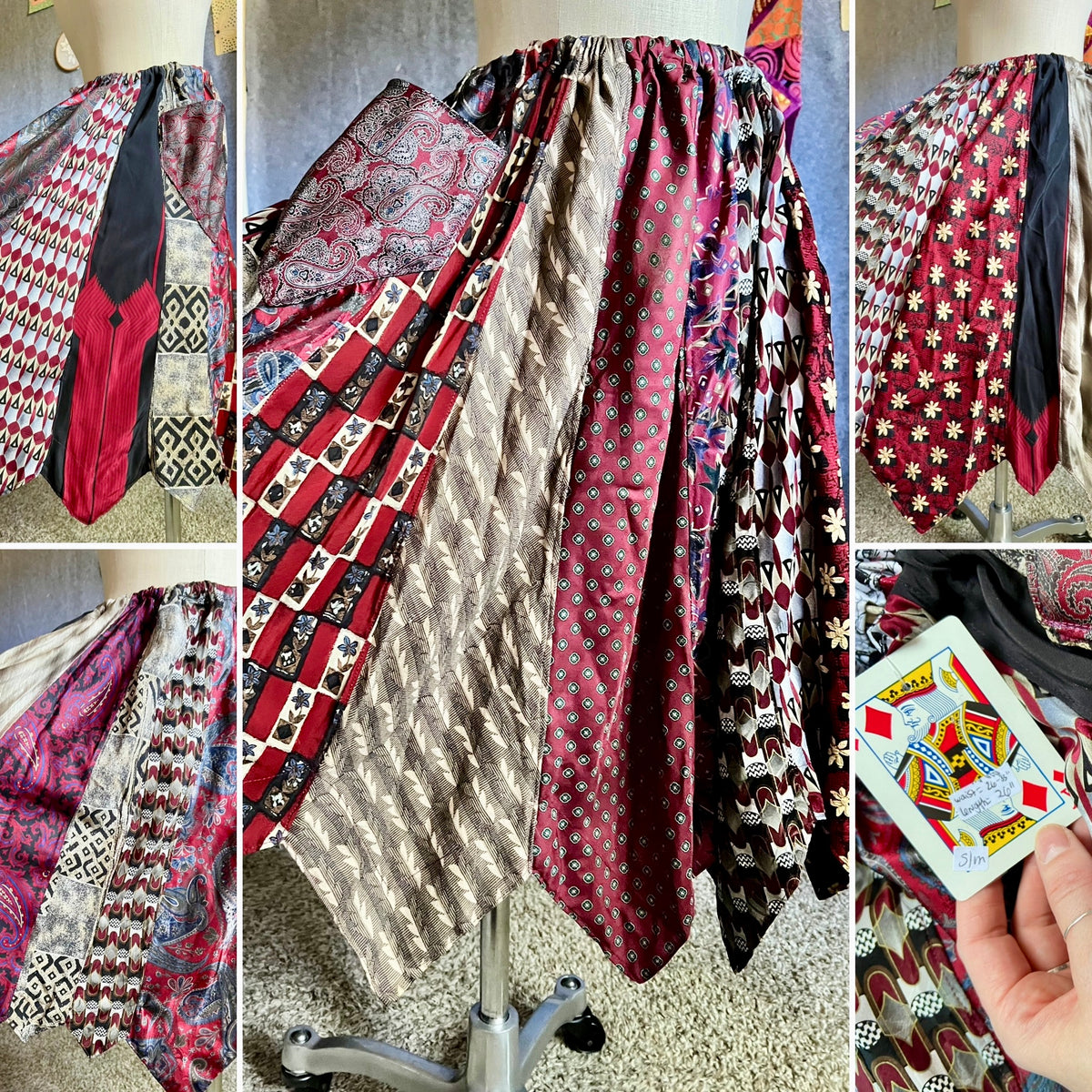 Panic Clothing - Skirt Collection - Patchwork or Neckties - Sustainable Upcycled with Pockets!