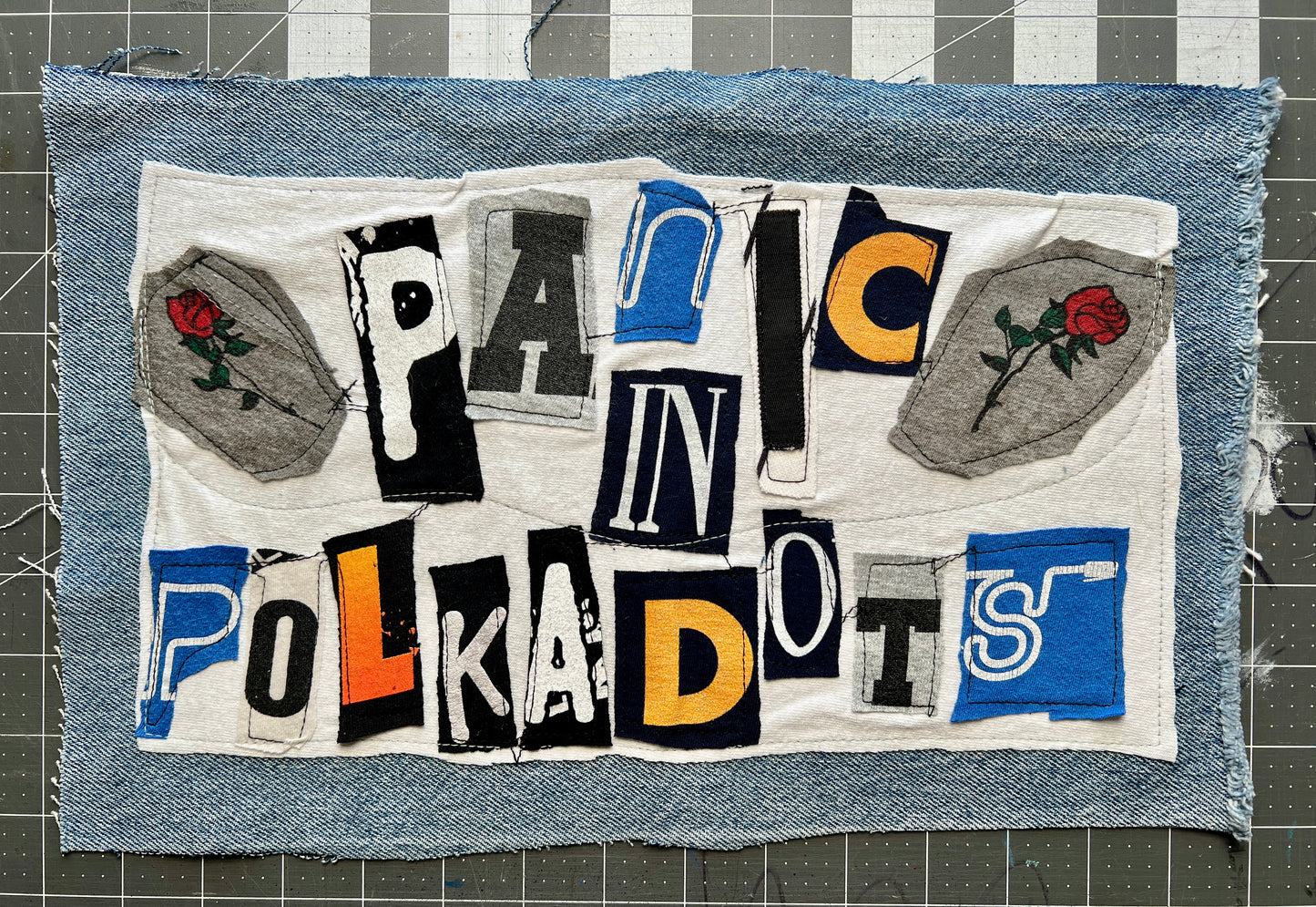 Panic Punk Patch - Ransom Note Letters on Denim