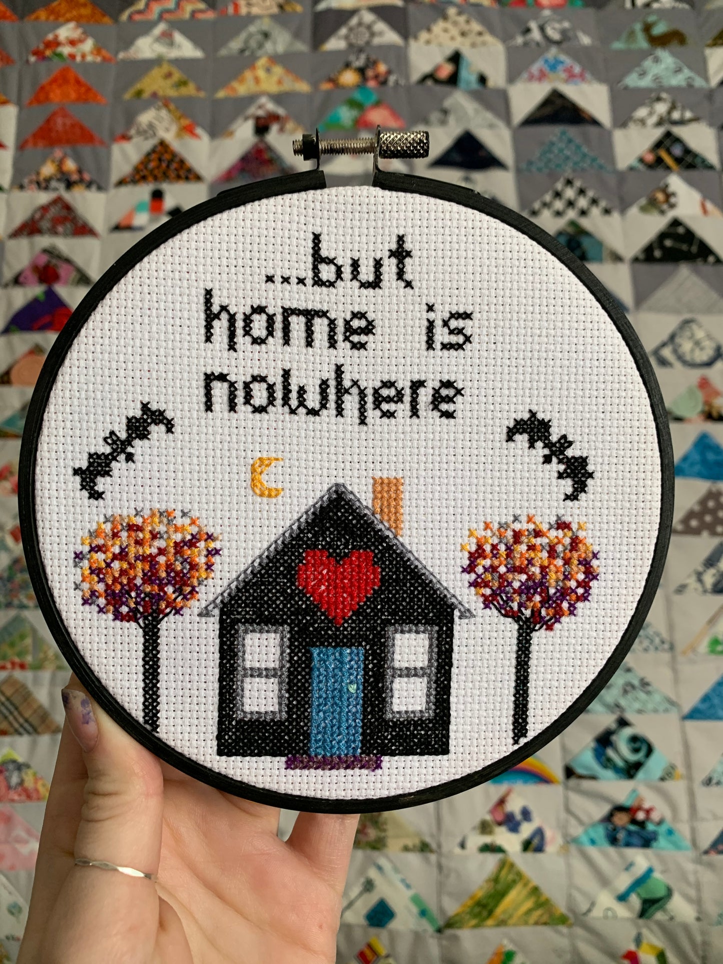 But home is nowhere embroidery