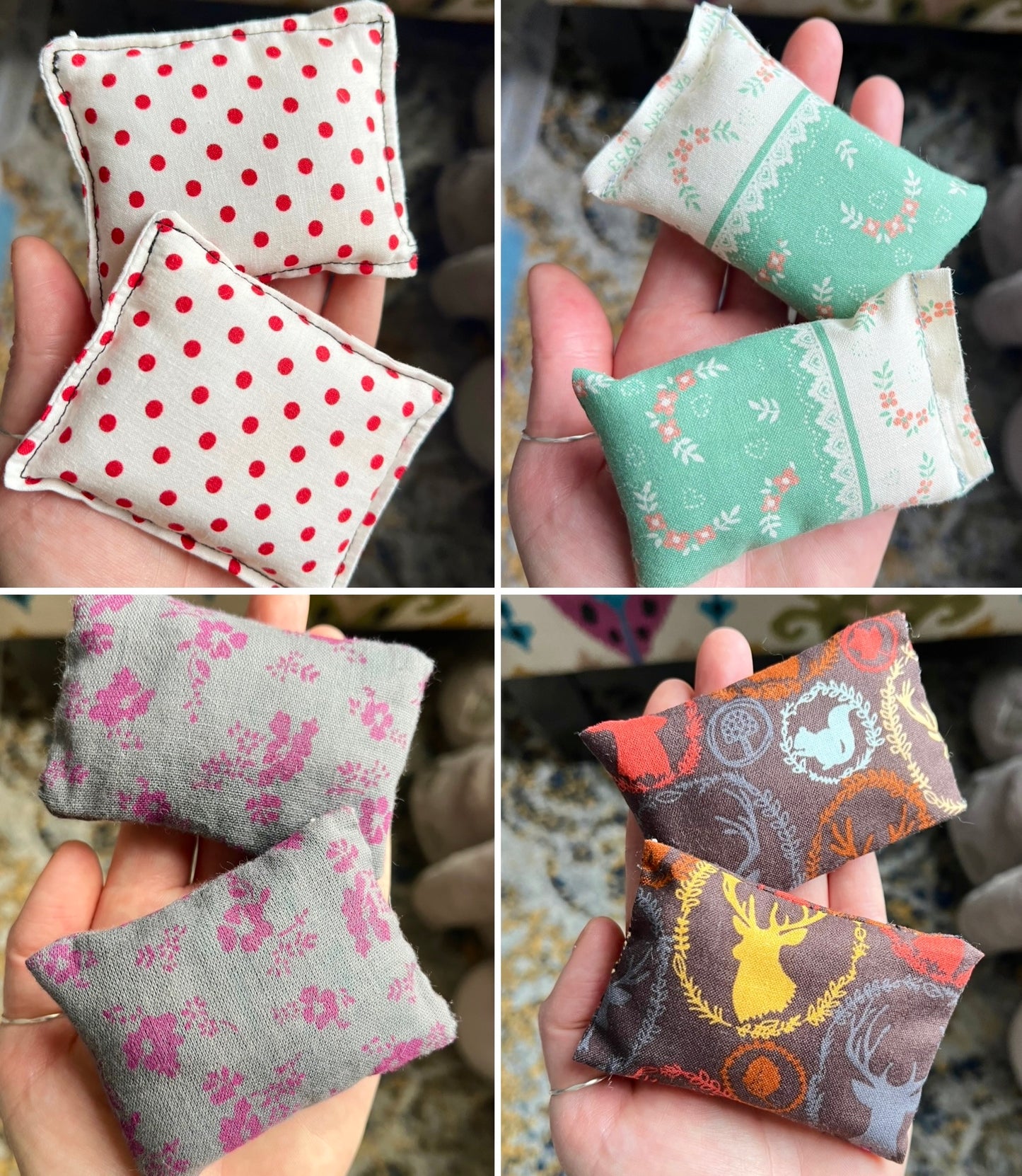 Barbie Doll Pillows - Handmade miniatures Set of Two -  1:6 Scale
