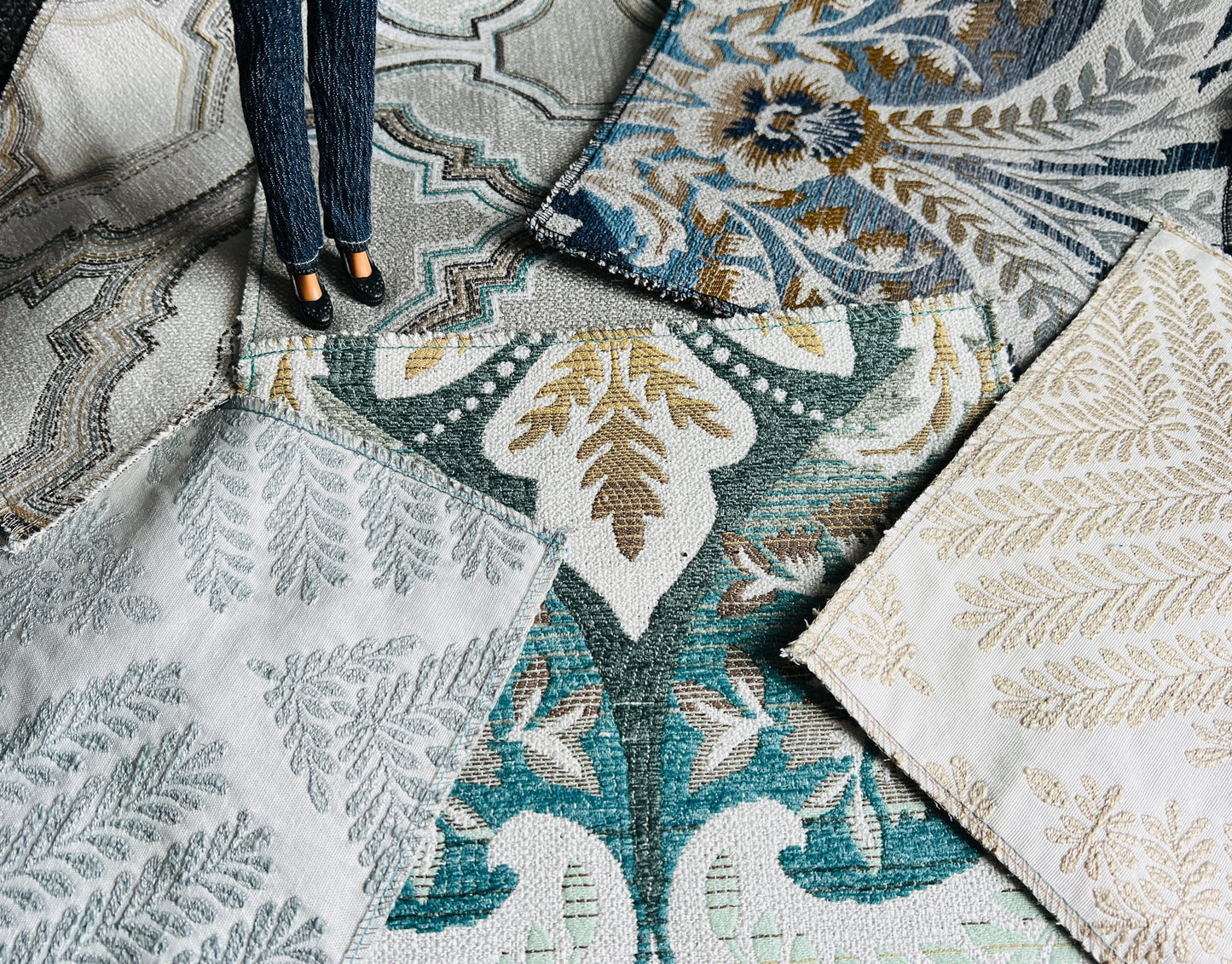 Dollhouse Rug - Upholstery Sample -  Miniature 1:12 or 1:6 Scale