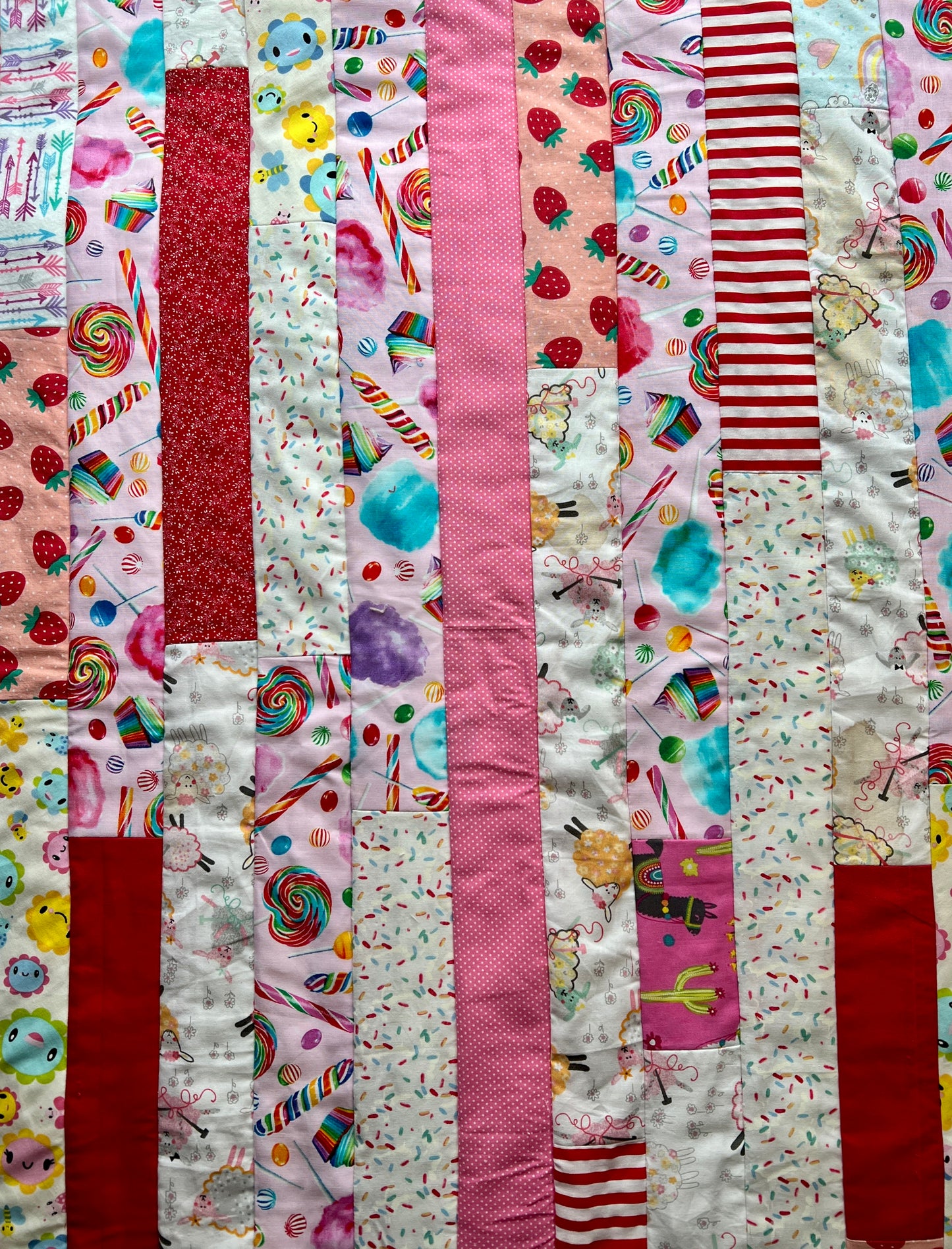 Pet Blanket Quilt - Small Baby Quilt - Hand-quilted Embroidery Detail