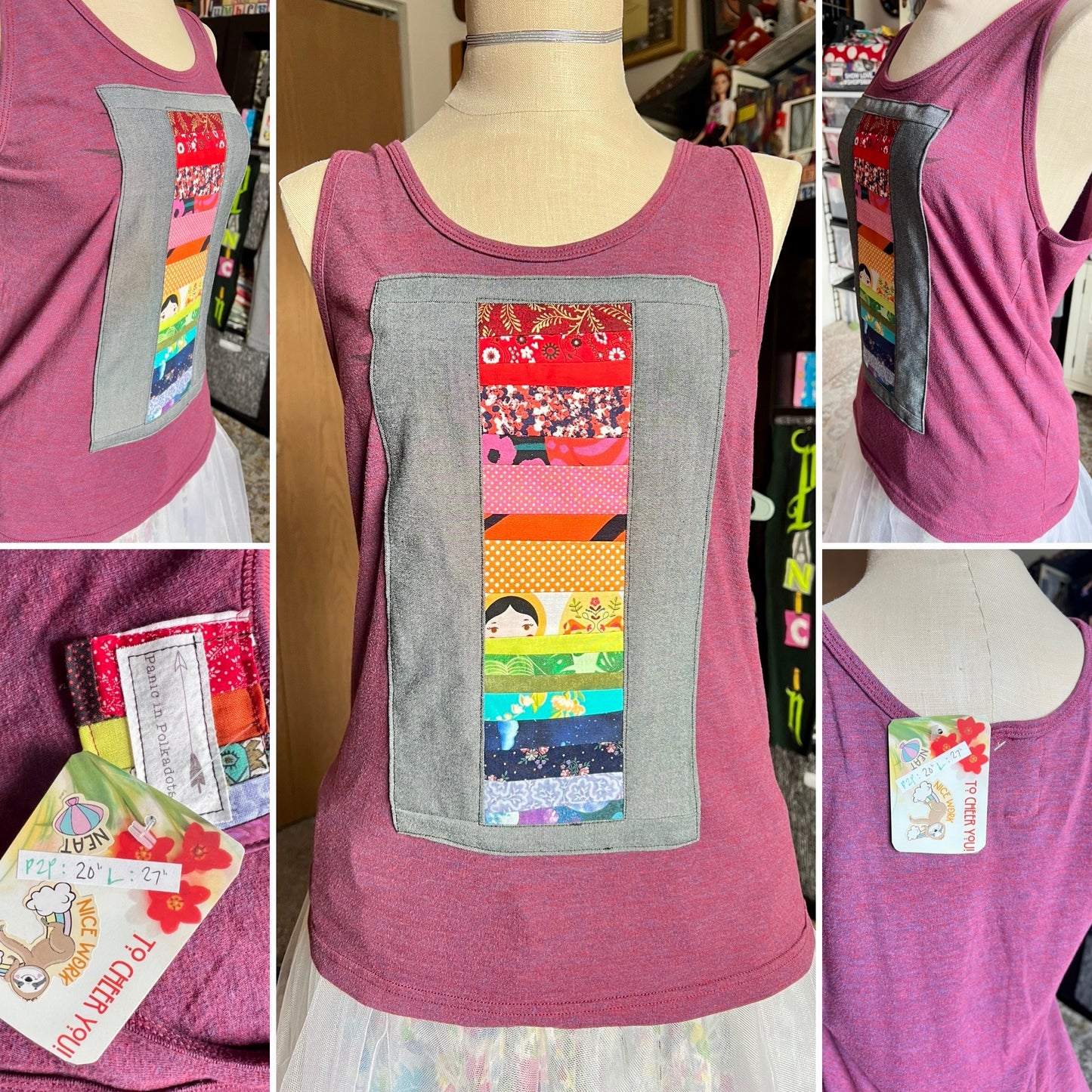 Ransom Note Tee Shirt or Tank Top - Ice Creams, Hexie Flowers,  Fringe or Bats