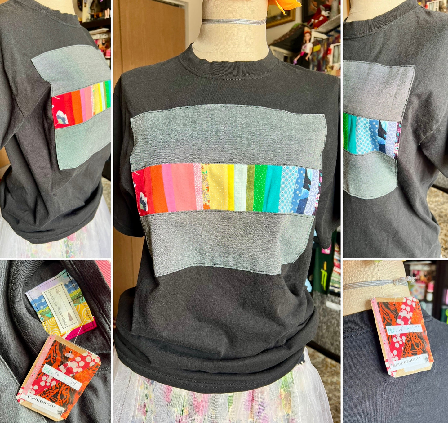 A Quilty Tee Shirt - Thrifted Upcycled Tshirts