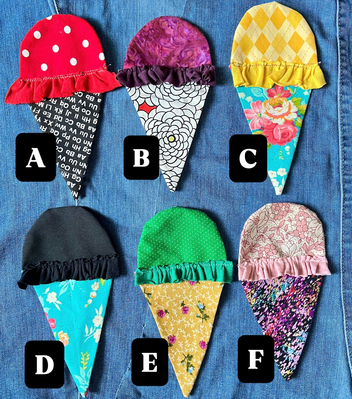 Panic Punk Patch - Scrappy, Ice Cream Cones or Hexie Flowers