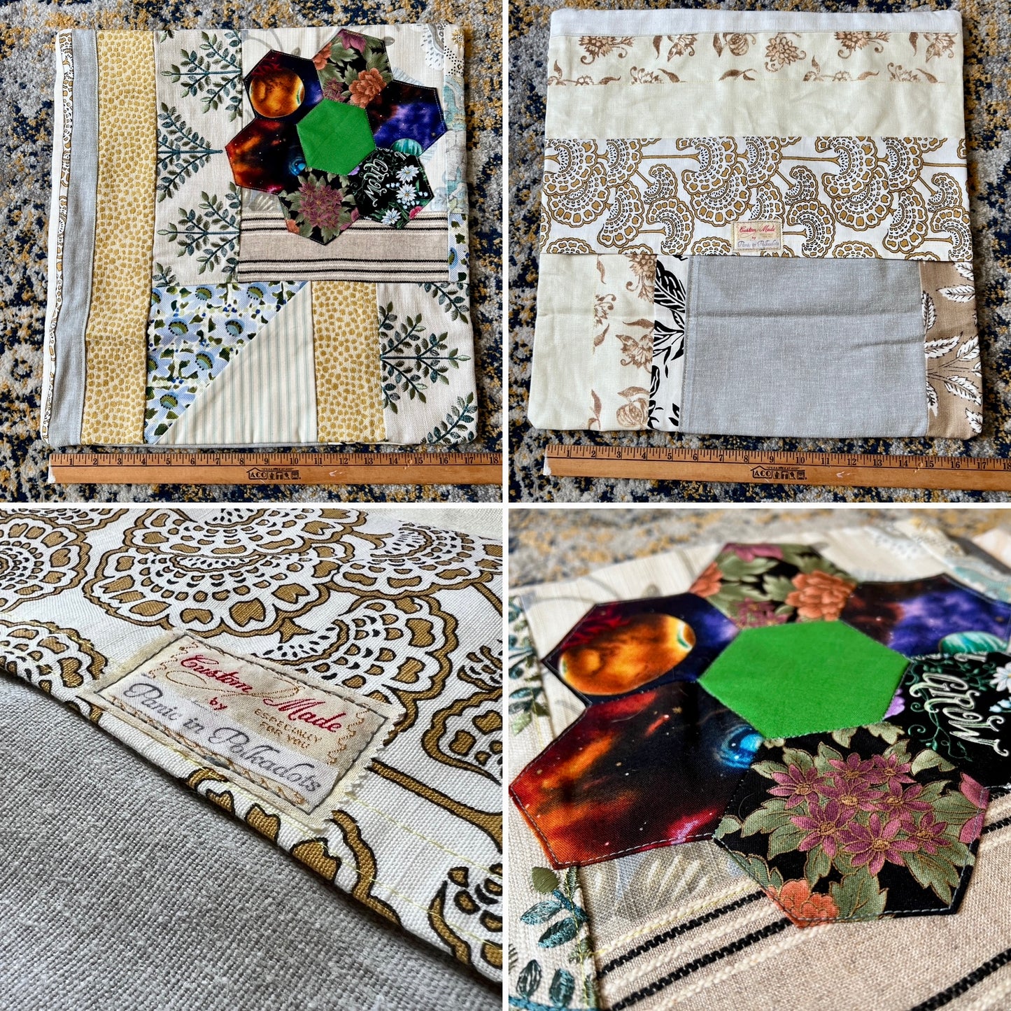 Large Pillow Cover - Envelope Back Closure - 18x18 inches - Designer Fabrics or Rainbow Stripes