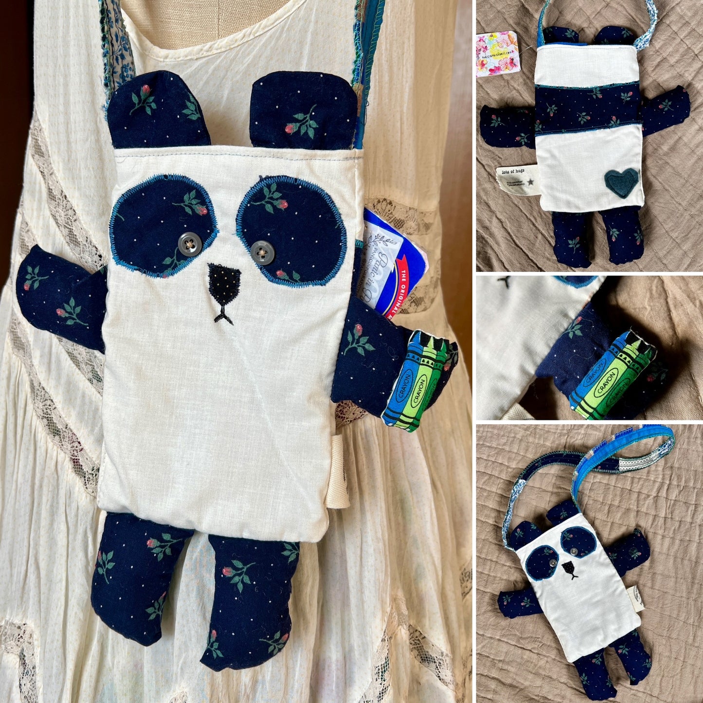 Handcrafted Tote Bag - Monster or Animal Friend - Small Satchel