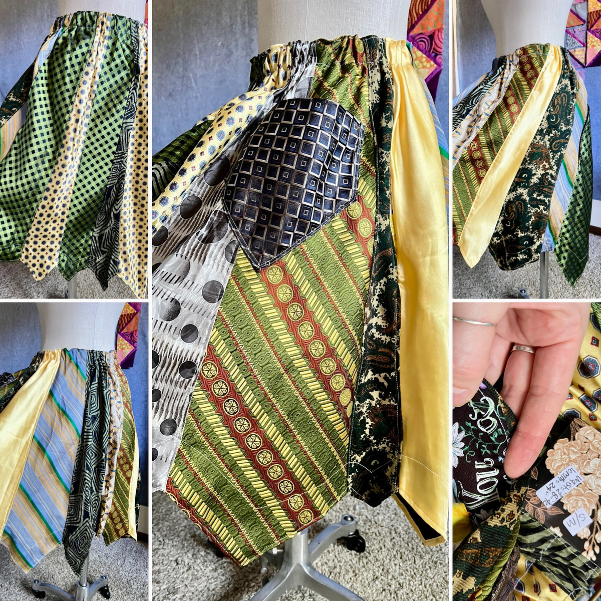 Panic Clothing - Skirt Collection - Patchwork or Neckties - Sustainable Upcycled with Pockets!