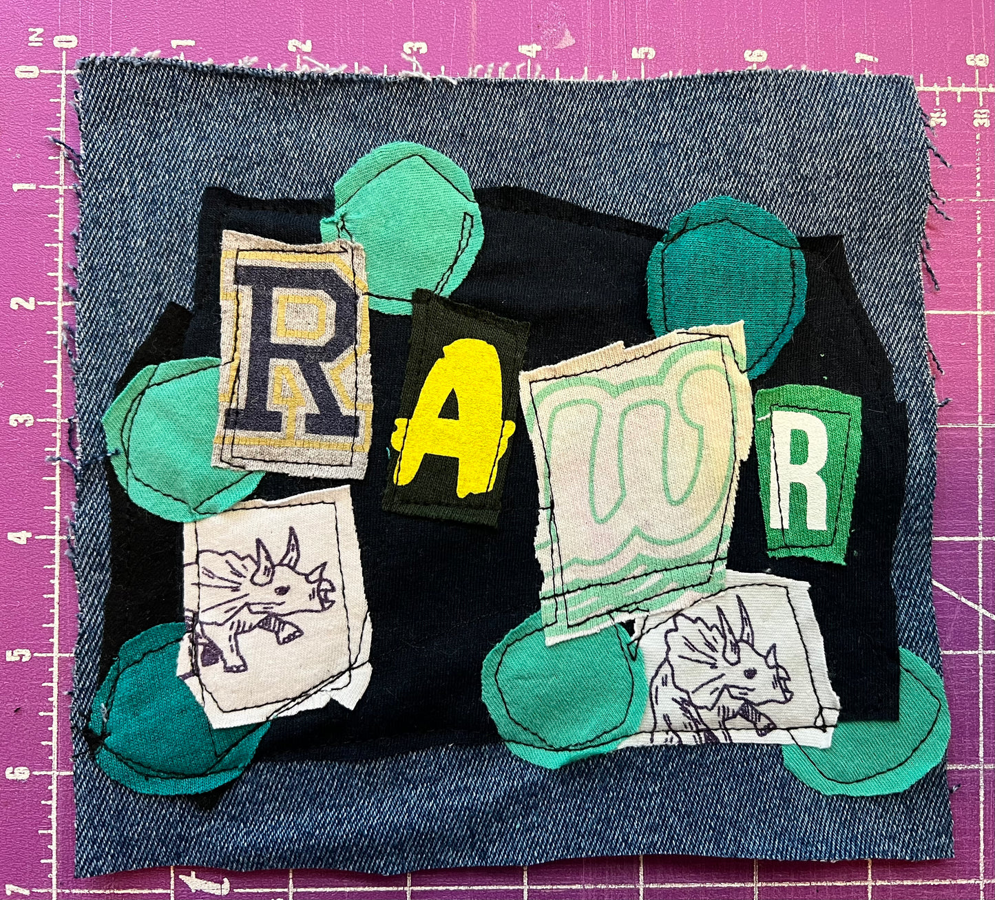 Panic Punk Patch - Ransom Note Letters on Denim