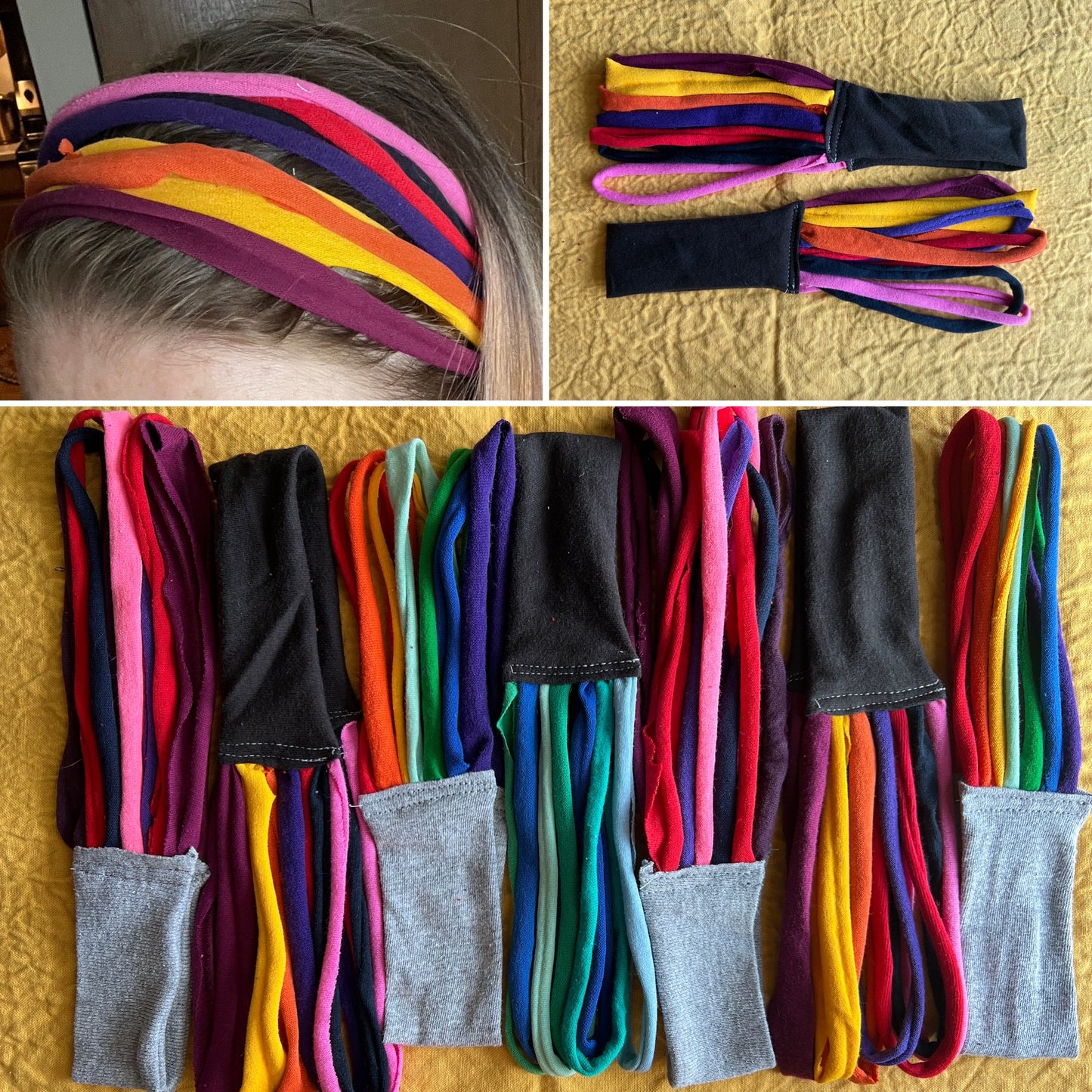 Handmade Accessories - Upcycled Necktie Wristband - Tshirt Strips Headband