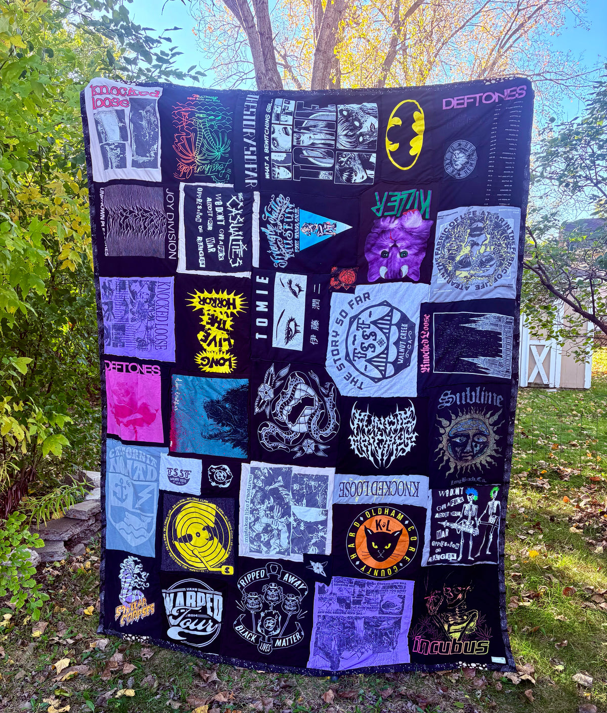 Custom Order - Meg J - Tshirt Quilt - XL Twin Black Cotton Backing