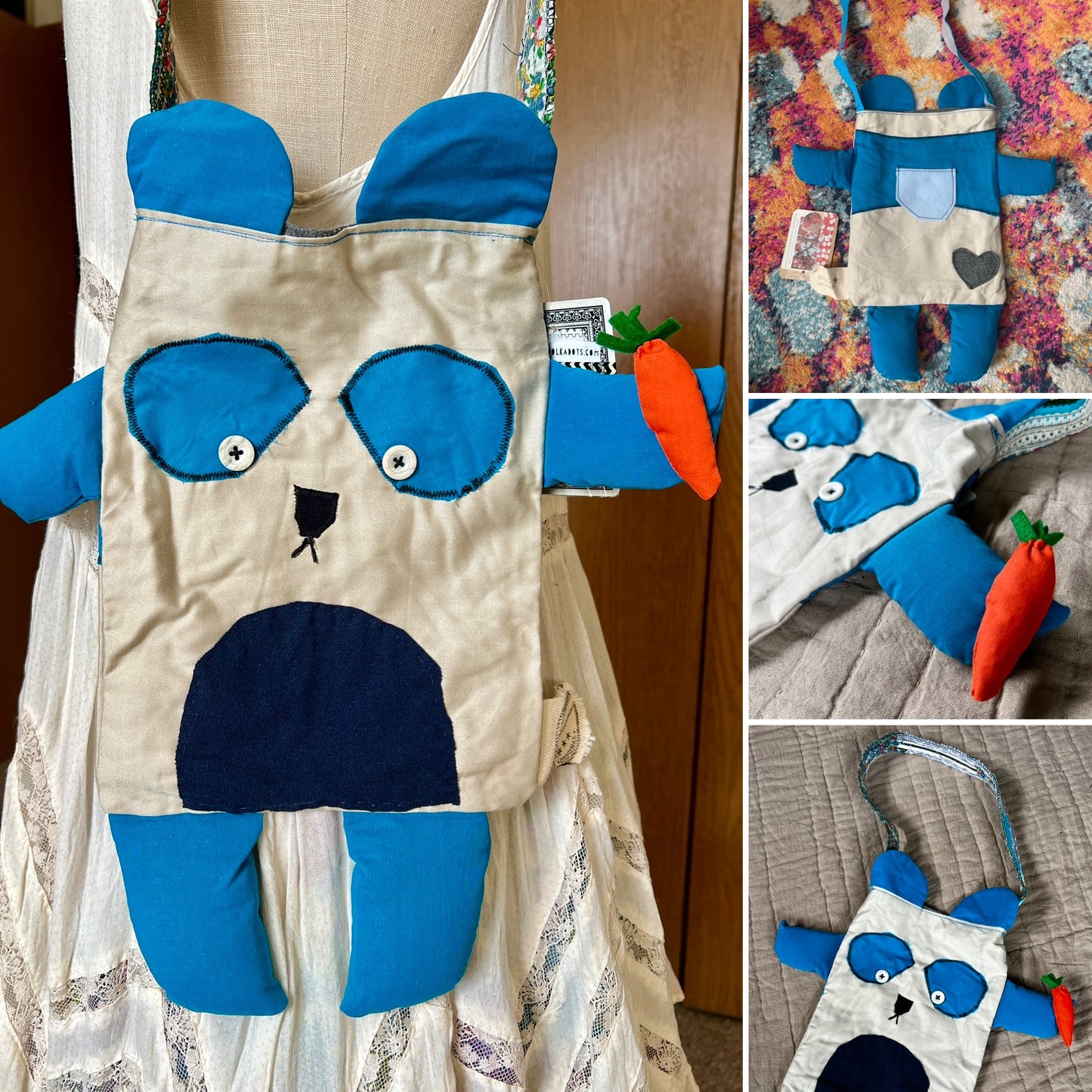 Handcrafted Tote Bag - Monster or Animal Friend - Large Tote