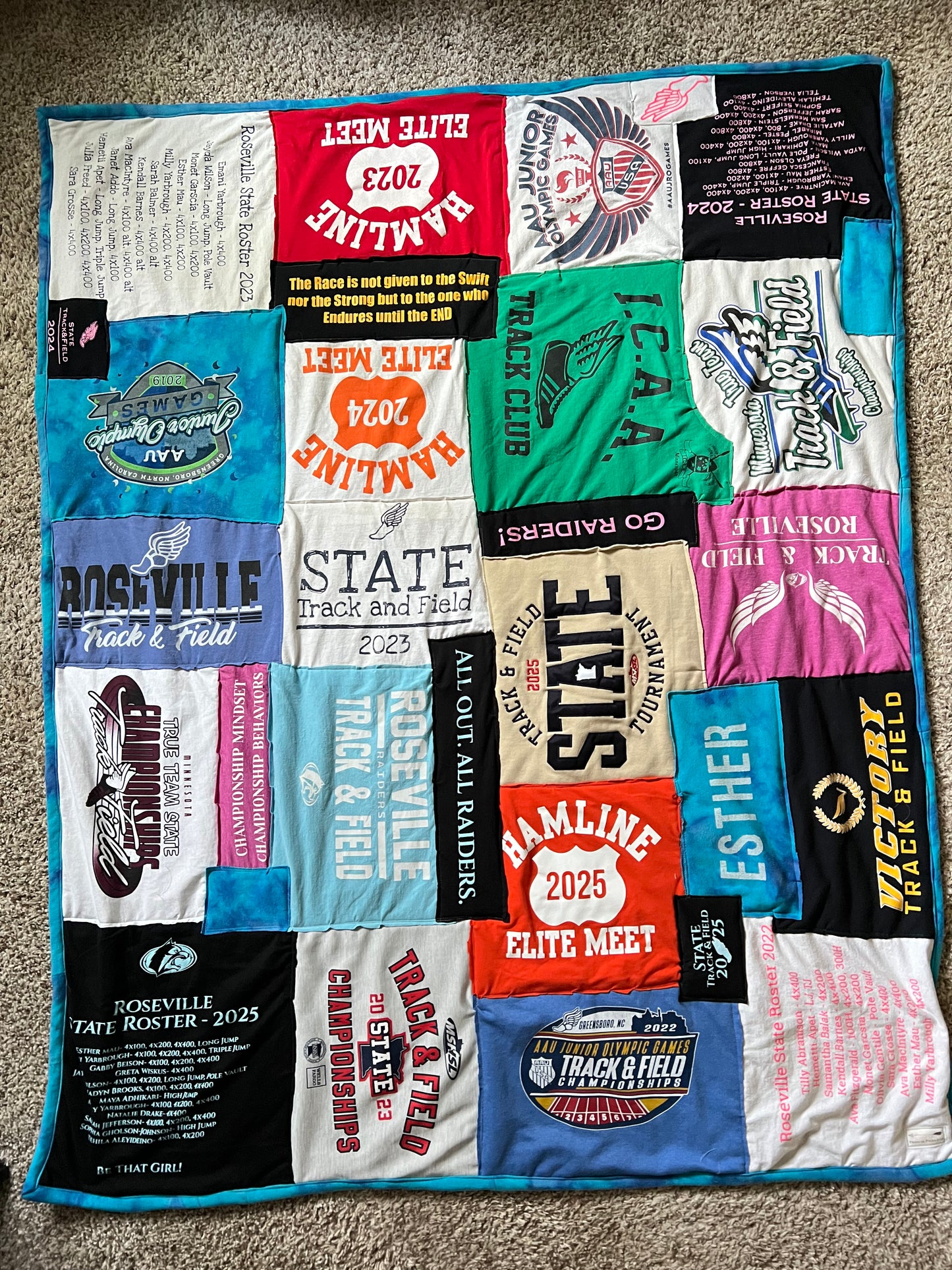 Custom Order - Lauren M - Tshirt Quilt Throw Fuzzy Backing