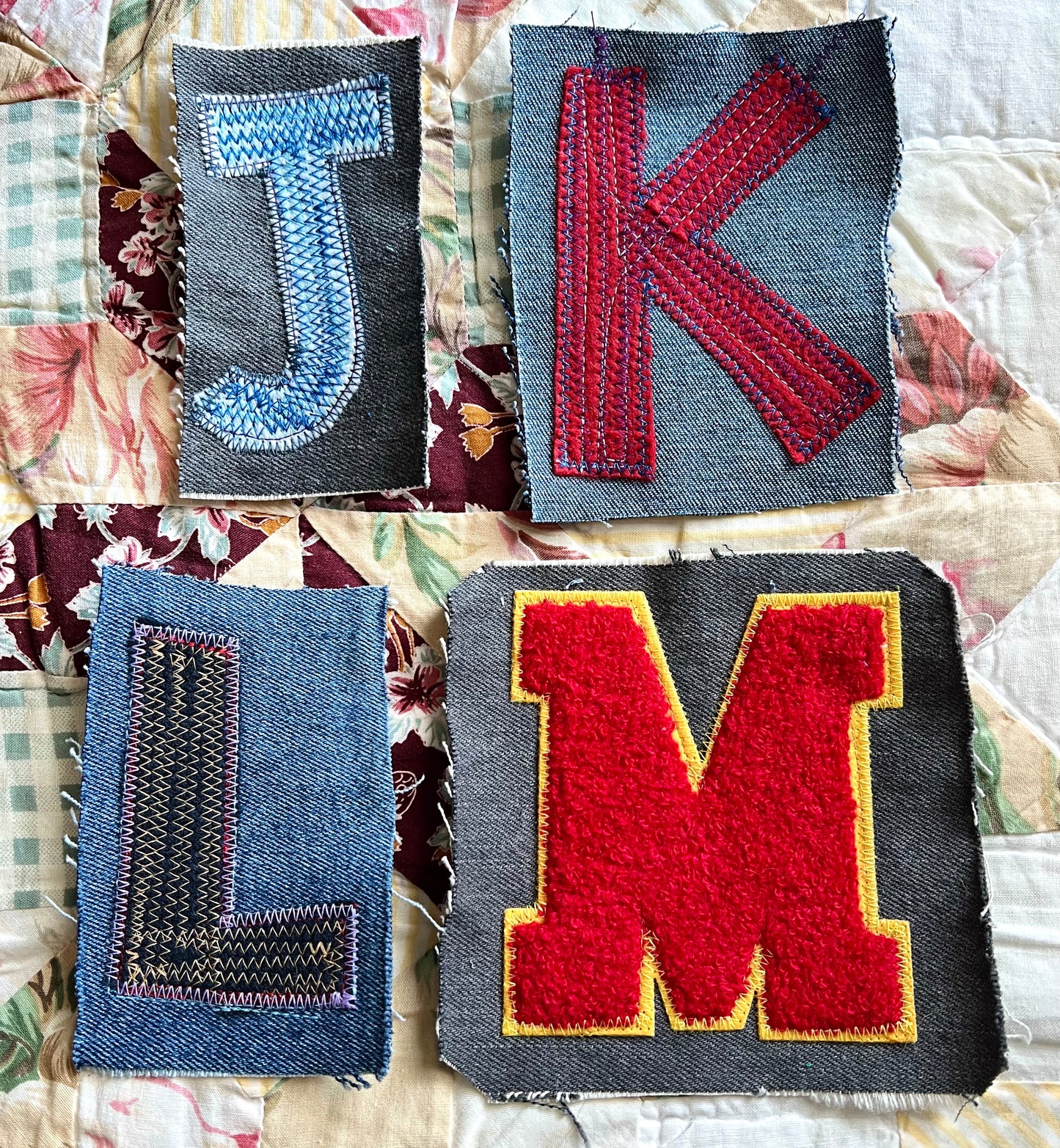 Panic Punk Patch - Single Varsity Letters on Denim