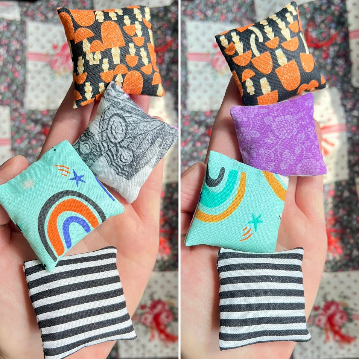 Doll Pillows F - One of a Kind Sold Individually - 1:12 Scale