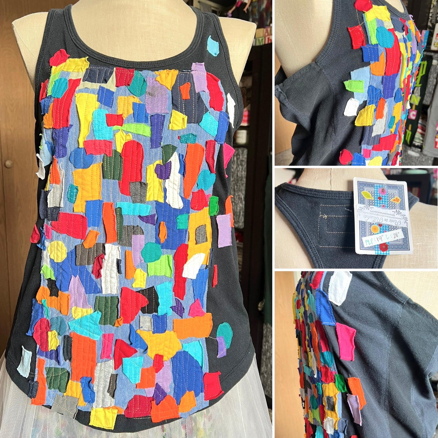 Ransom Note Tee Shirt or Tank Top - Ice Creams, Hexie Flowers,  Fringe or Bats