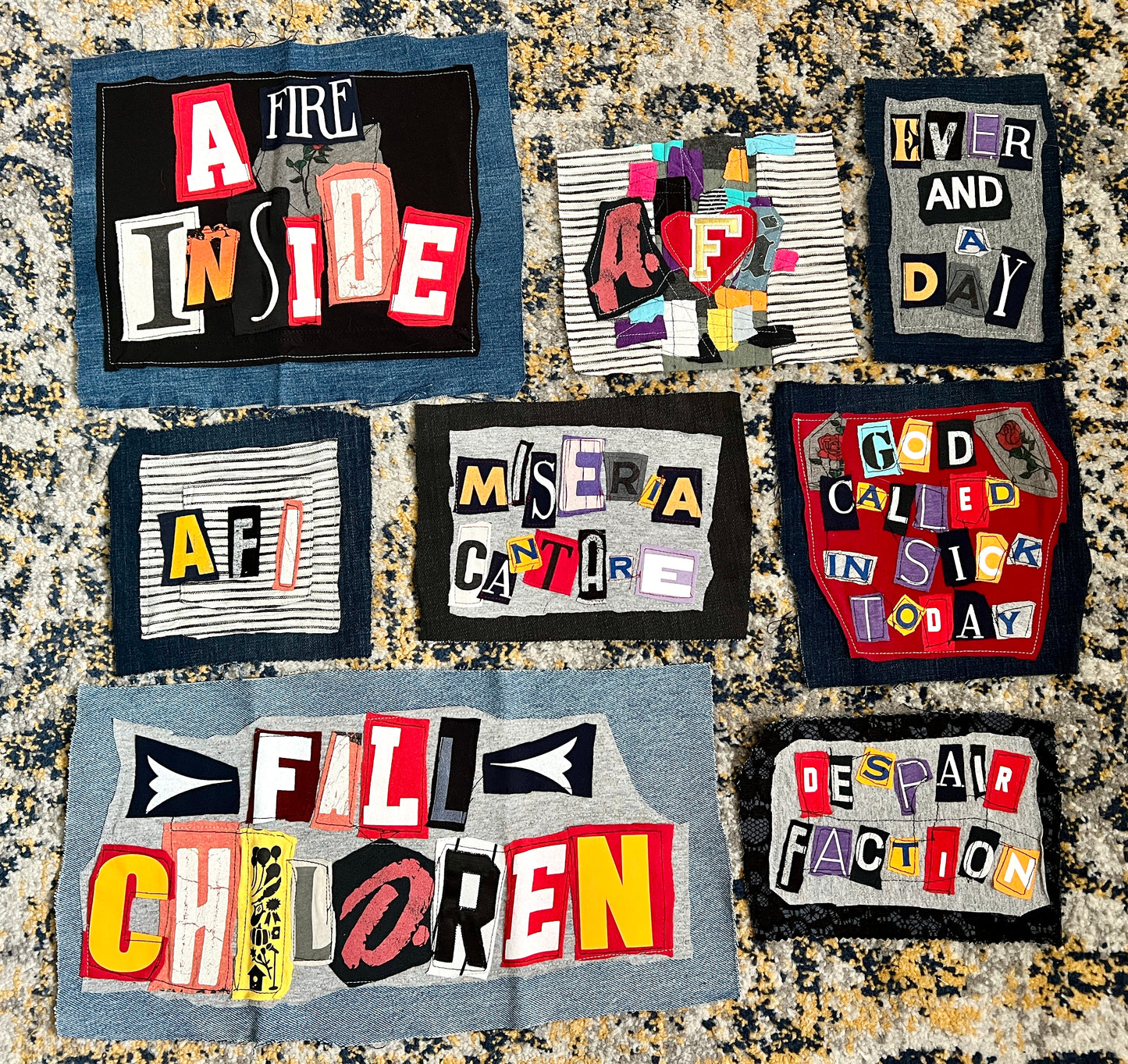 Panic Punk Patch - Ransom Note Letters on Denim