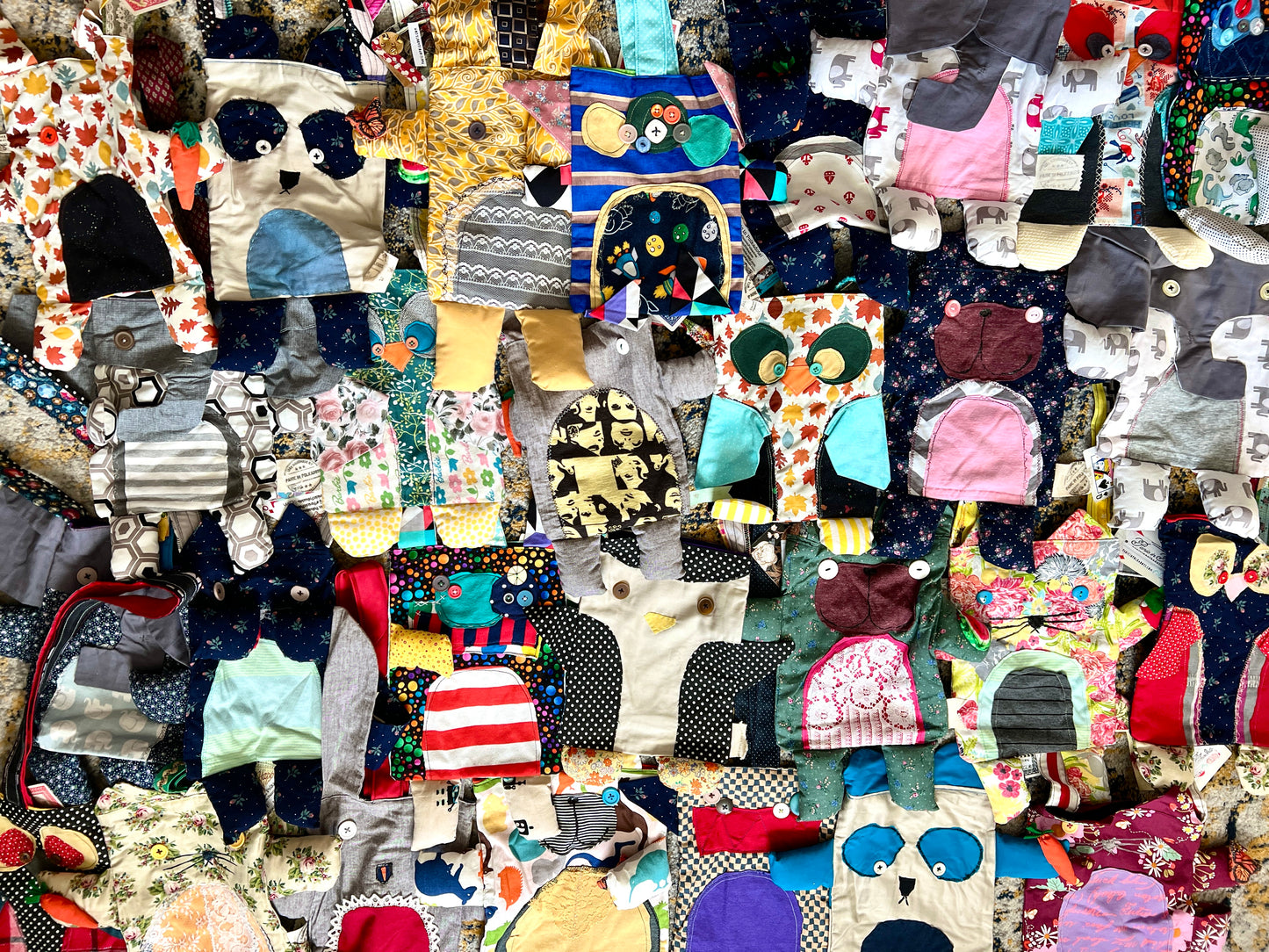 Handcrafted Tote Bag - Monster or Animal Friend - Large Tote