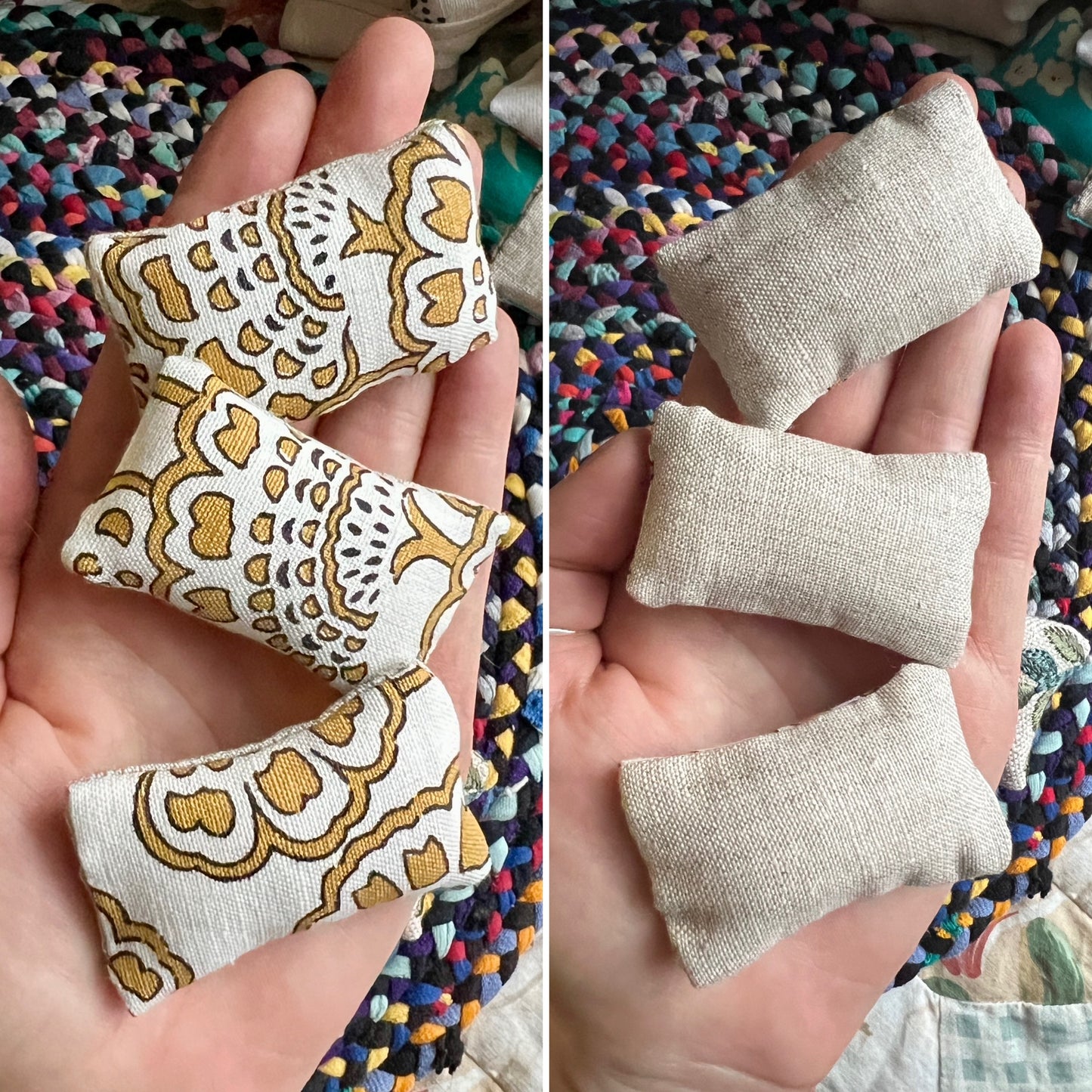 Doll Pillows - Miniature Throw Pillows - 1:12 Scale or 1:6 Scale - Sold Individually