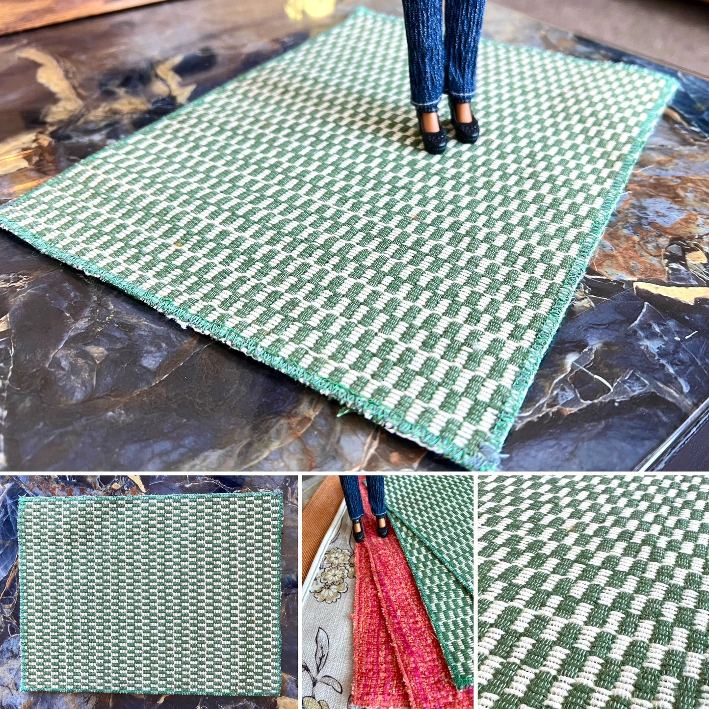 Miniature Dollhouse Rug - Upholstery Sample - 1:12 or 1:6 Scale