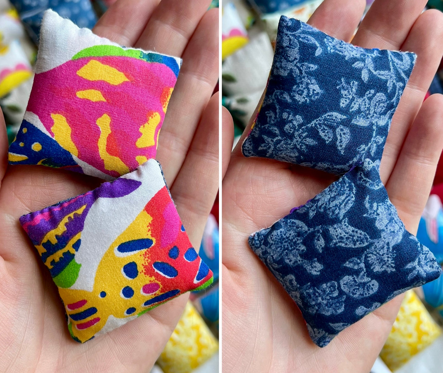 Doll Pillows E - Set of Two Handmade Miniatures - 1:12 Scale