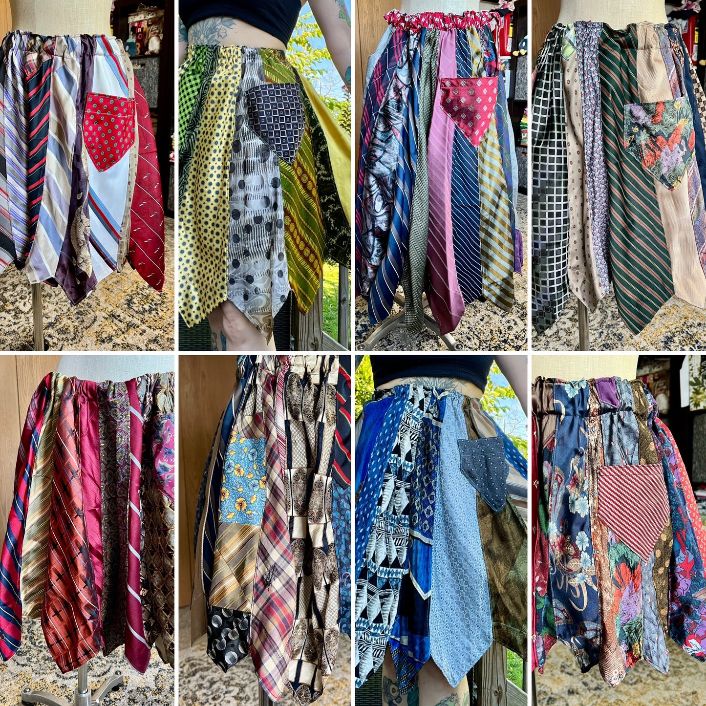 Patchwork or Neckties Skirt Collection - Sustainable Skirt with Pockets!