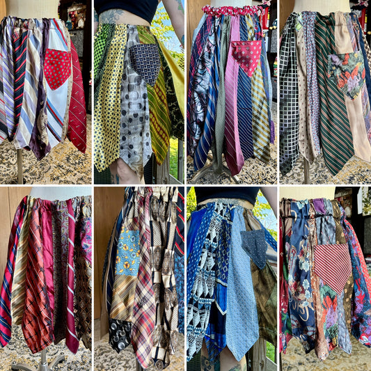 Patchwork or Neckties Skirt Collection - Sustainable Skirt with Pockets!