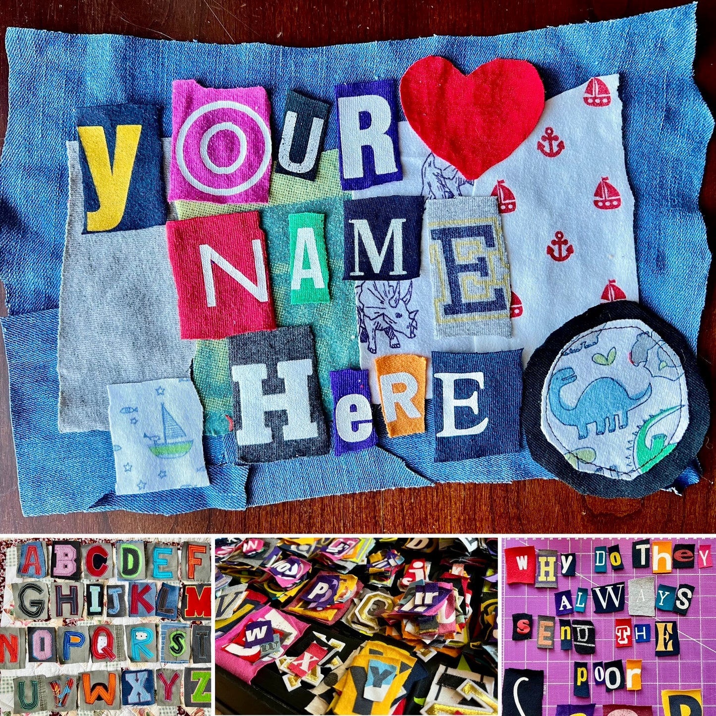 Panic Punk Patch - Ransom Note Letters on Denim
