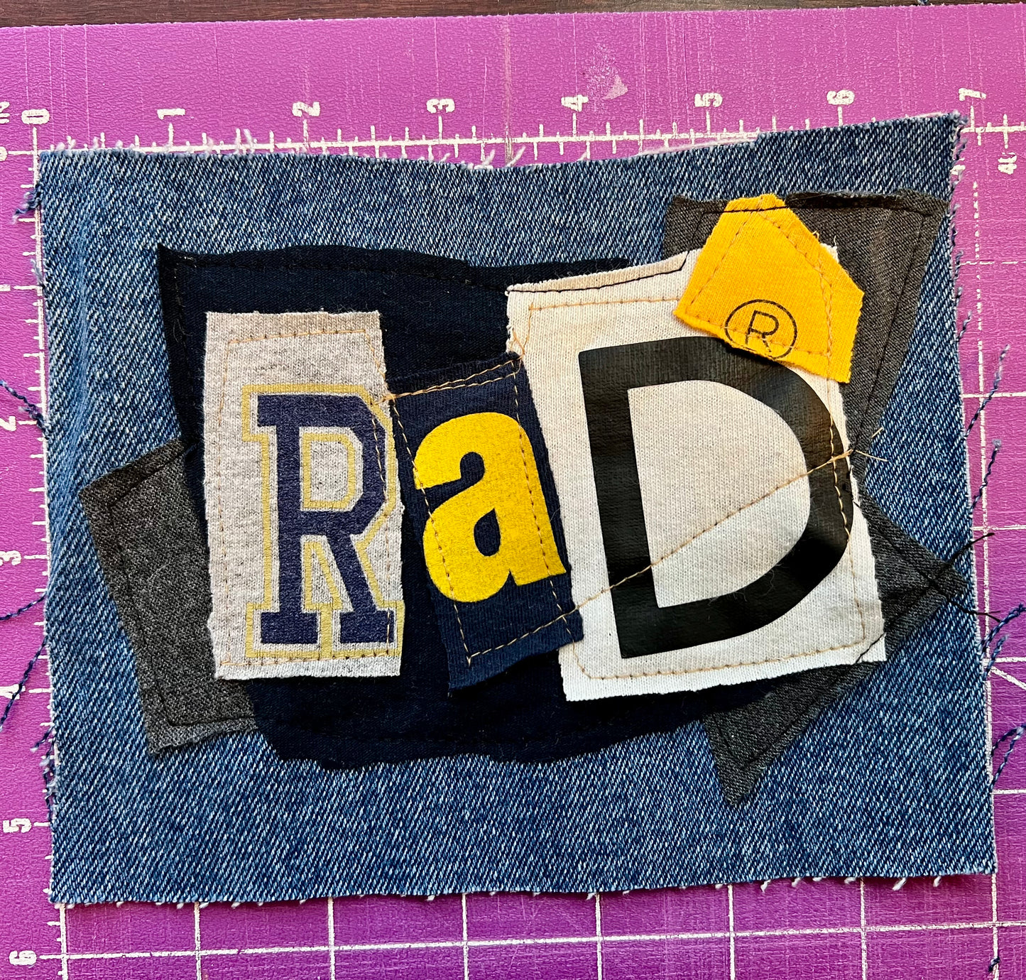 Panic Punk Patch - Ransom Note Letters on Denim