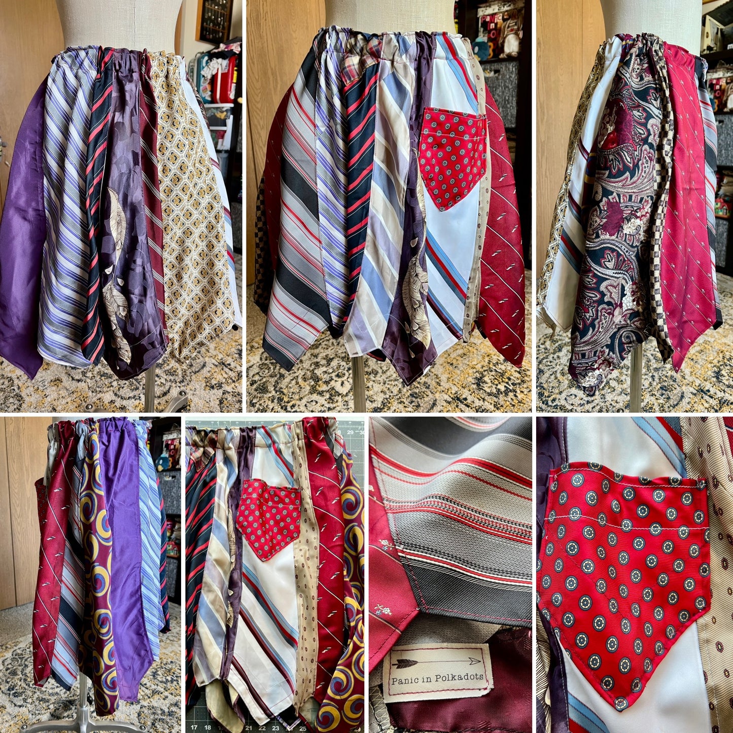 Patchwork or Neckties Skirt Collection - Sustainable Skirt with Pockets!