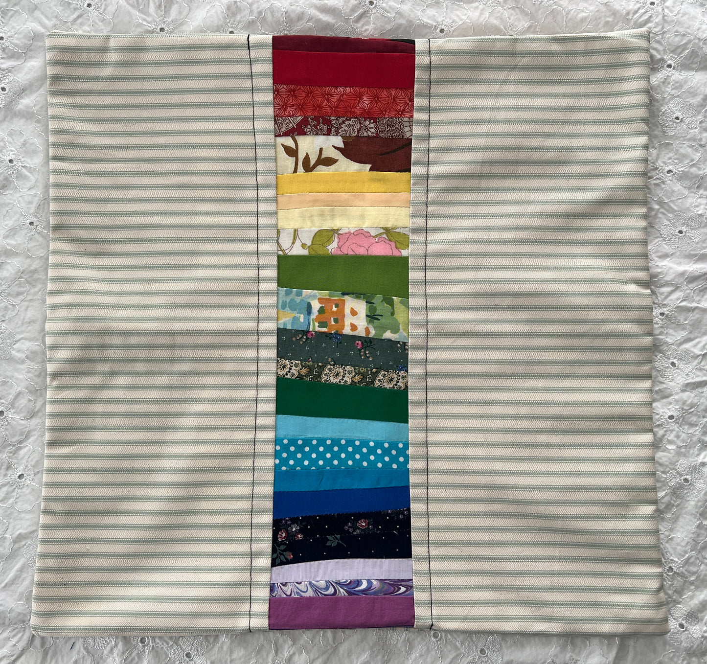 A Pillow Cover - Envelope Closure - Designer Rainbows and Stripes