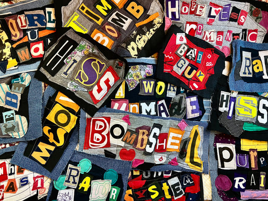 Panic Punk Patch - Ransom Note Letters on Denim