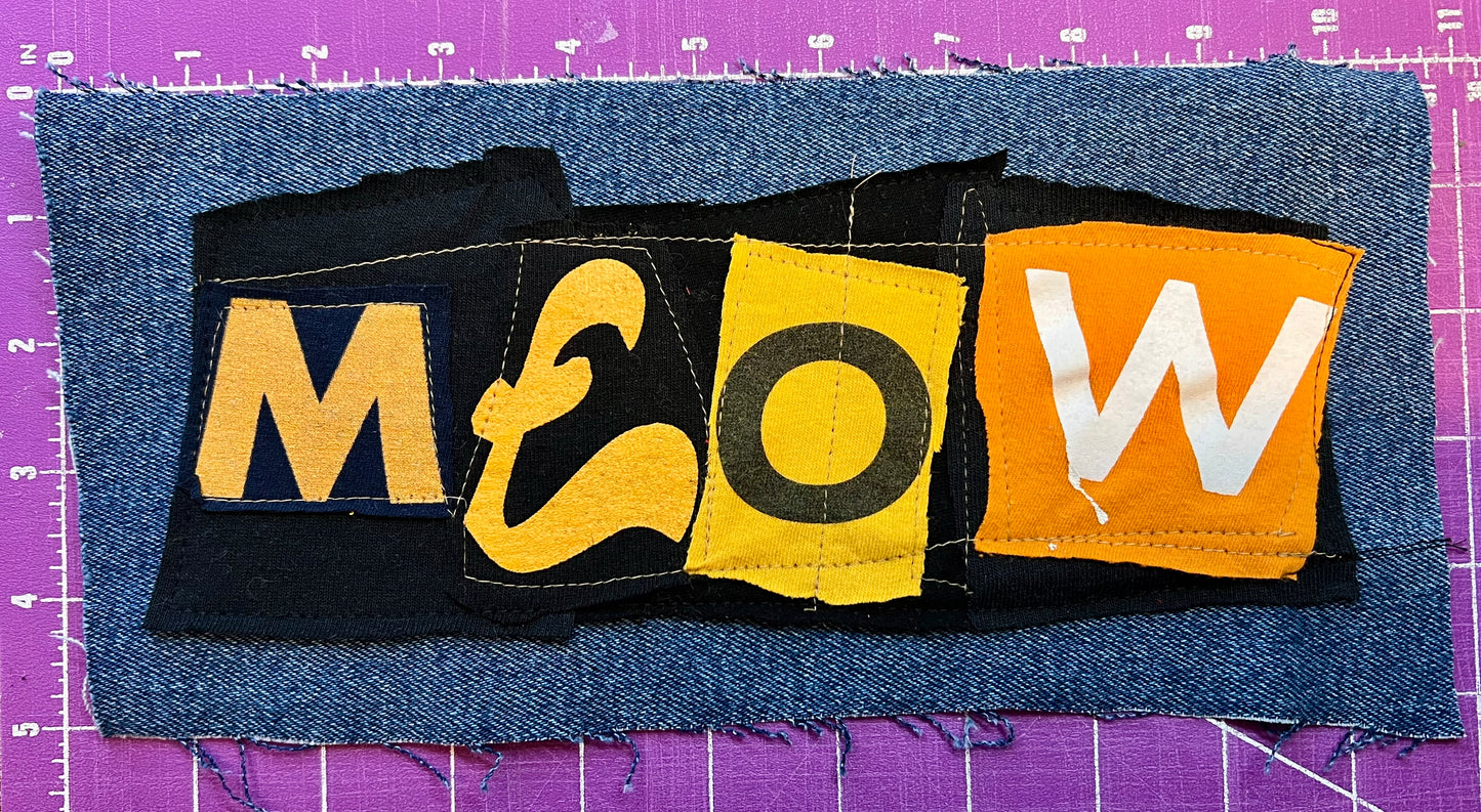 Panic Punk Patch - Ransom Note Letters on Denim