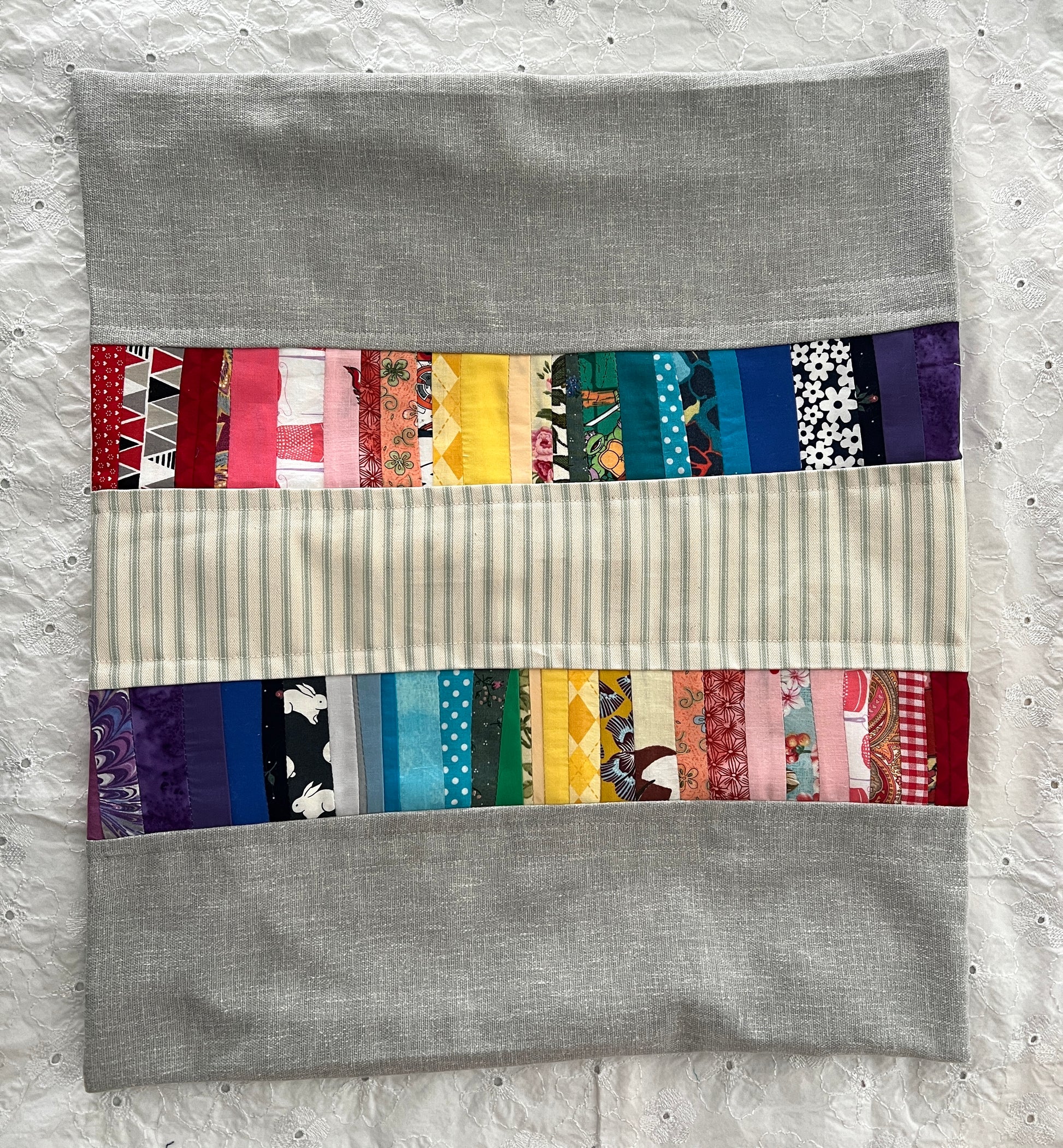 Double rainbow pillow cover