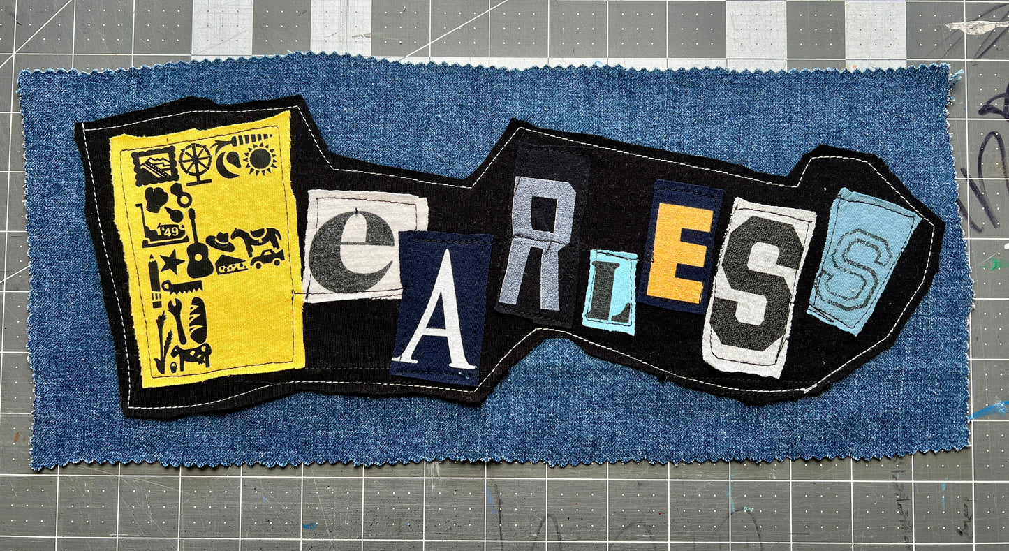 Panic Punk Patch - Ransom Note Letters on Denim