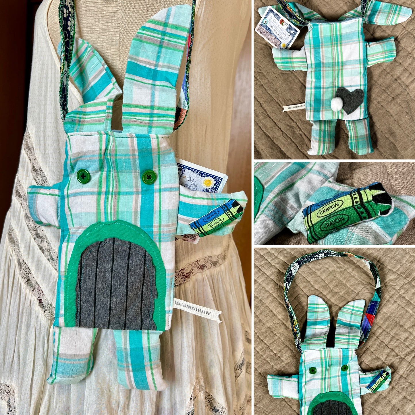 Handcrafted Tote Bag - Monster or Animal Friend - Small Satchel