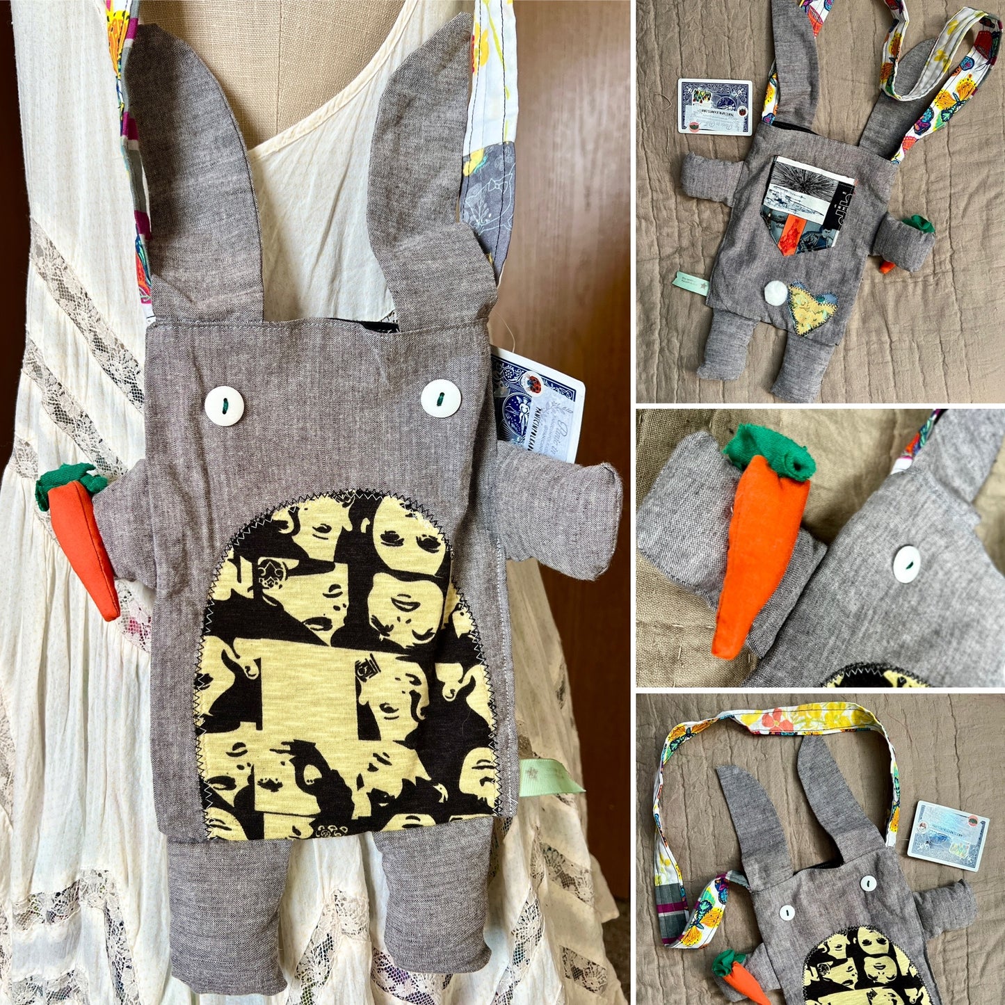 Handcrafted Tote Bag - Monster or Animal Friend - Large Tote