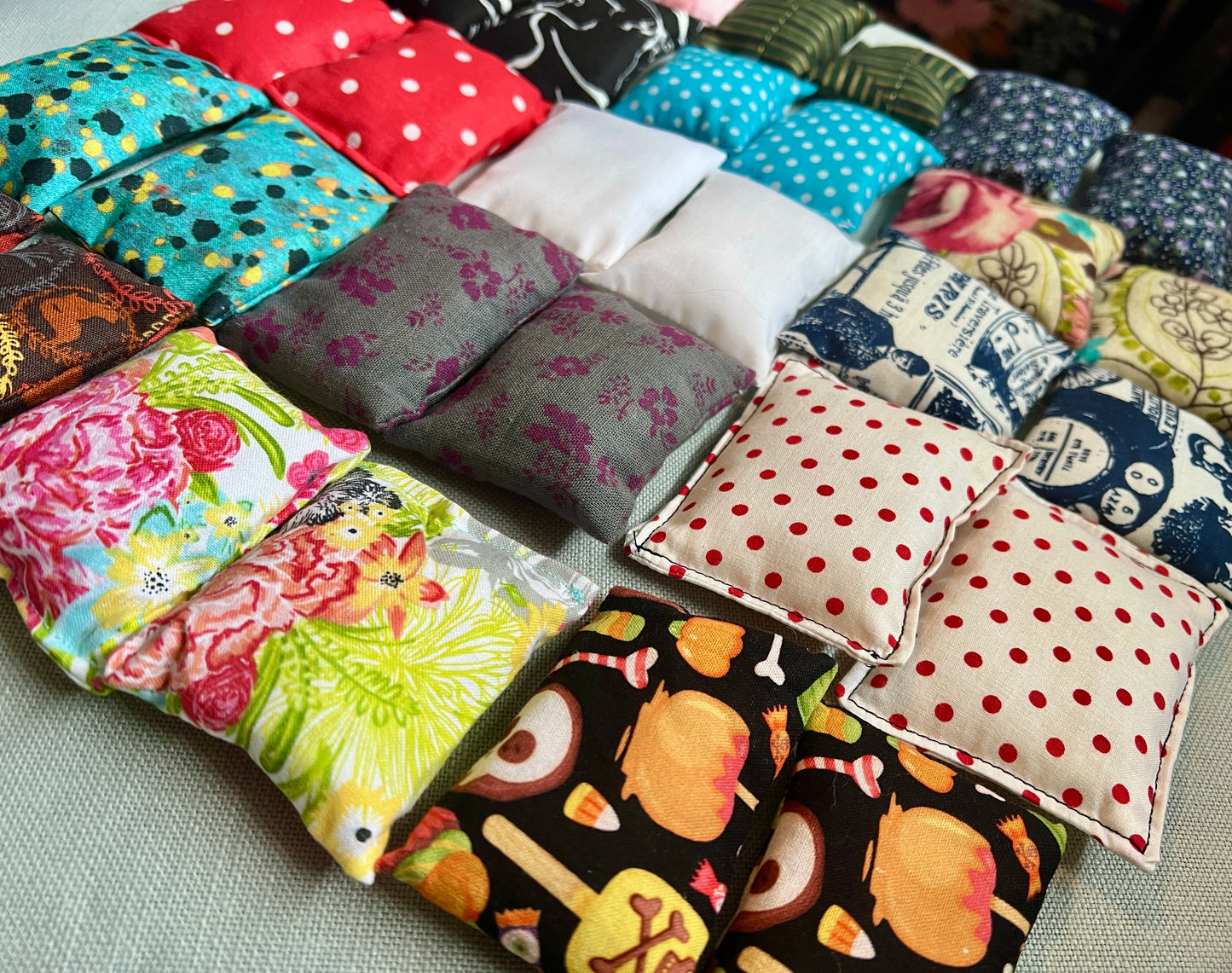 Barbie Doll Pillows - Pair of Miniature Throw Pillows -  1:6 Scale