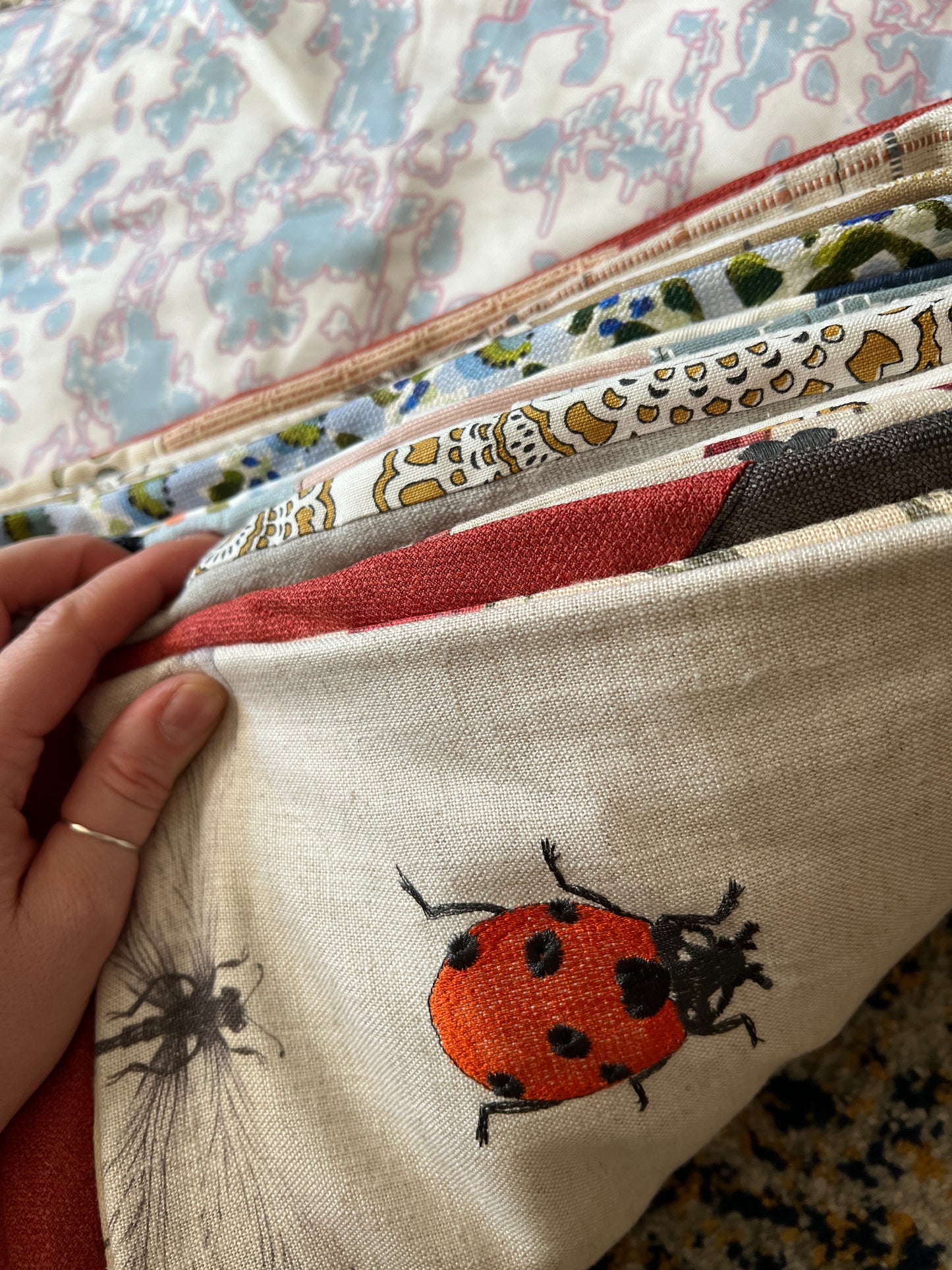 Large Pillow Cover - Envelope Back Closure - 18x18 inches - Designer Fabrics or Rainbow Stripes