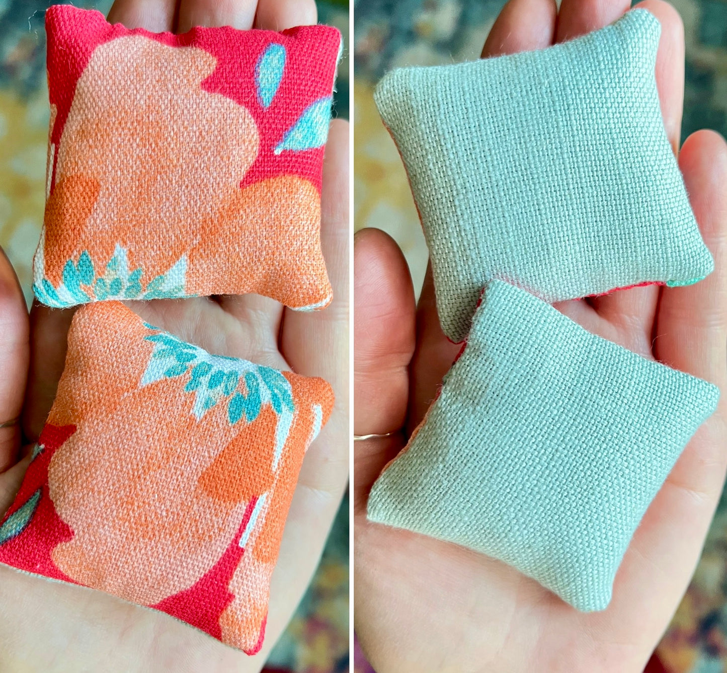Barbie Doll Pillows - Handmade miniatures Set of Two -  1:6 Scale