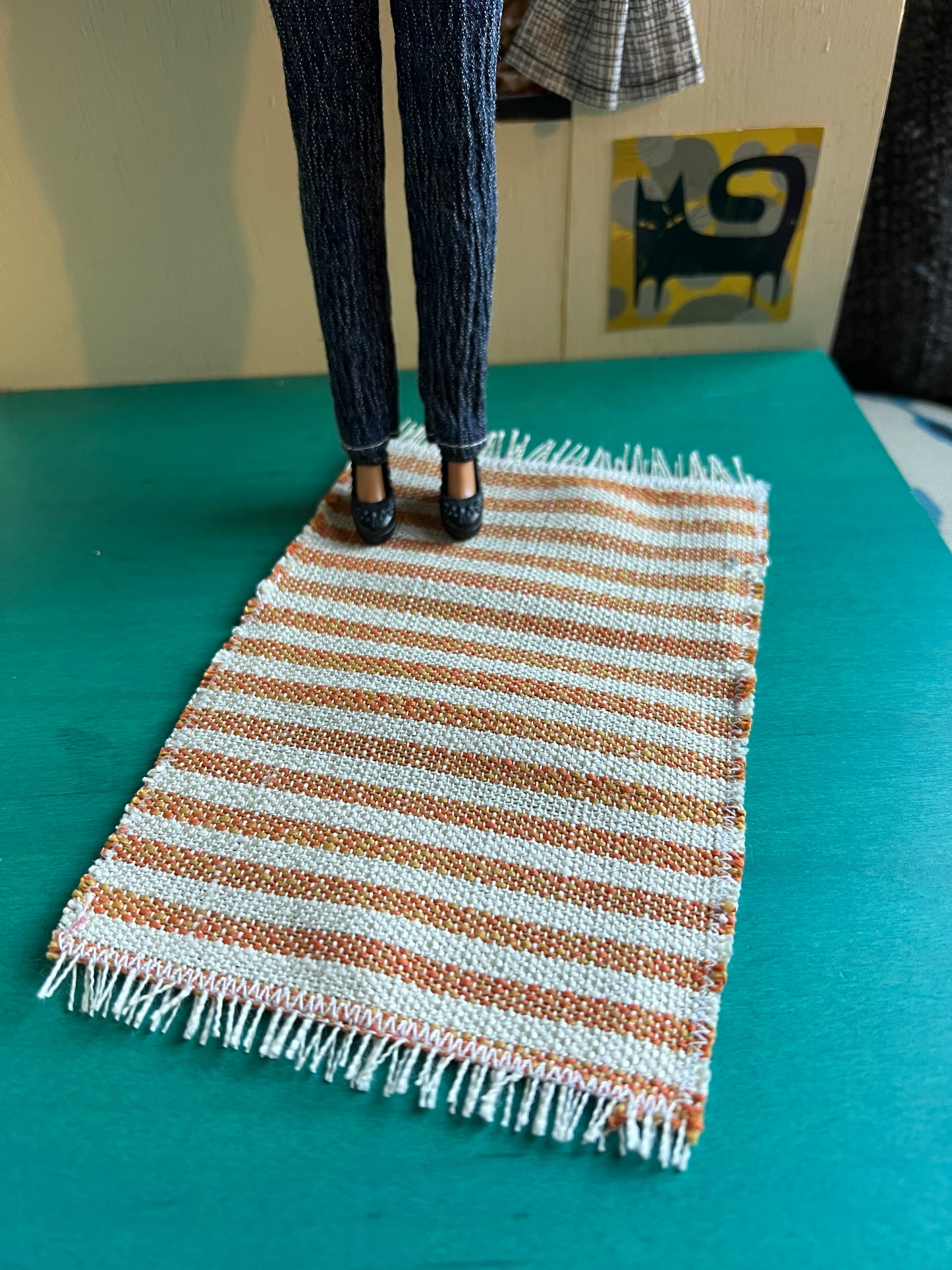 Dollhouse Rug - Upholstery Sample -  Miniature 1:12 or 1:6 Scale