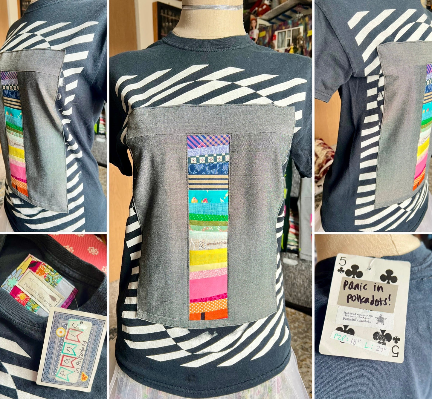 A Quilty Tee Shirt - Thrifted Upcycled Tshirts