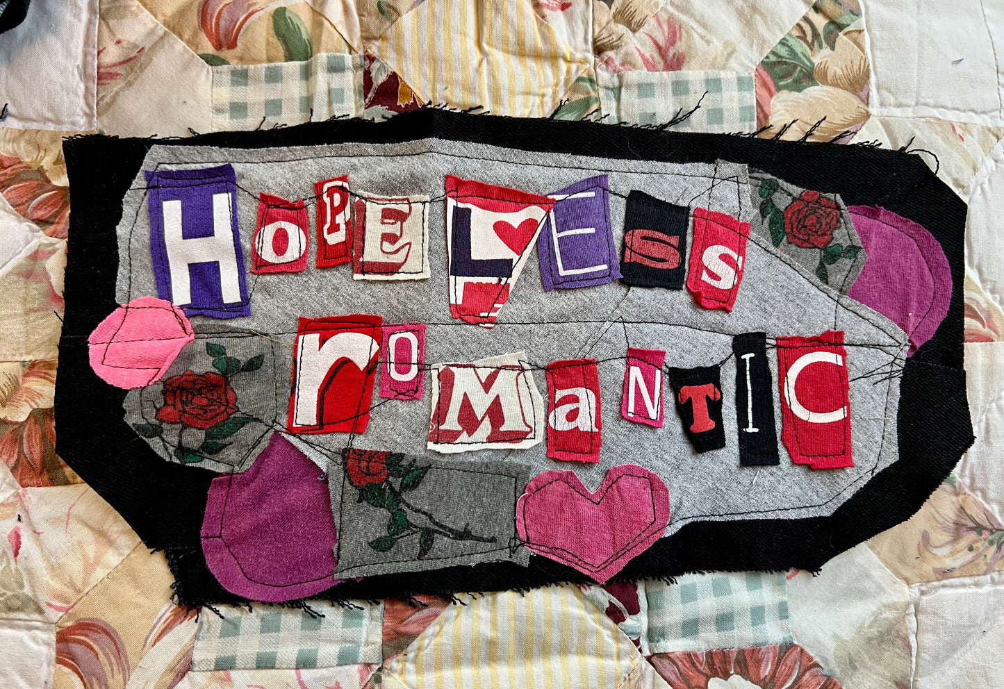 Panic Punk Patch - Ransom Note Letters on Denim