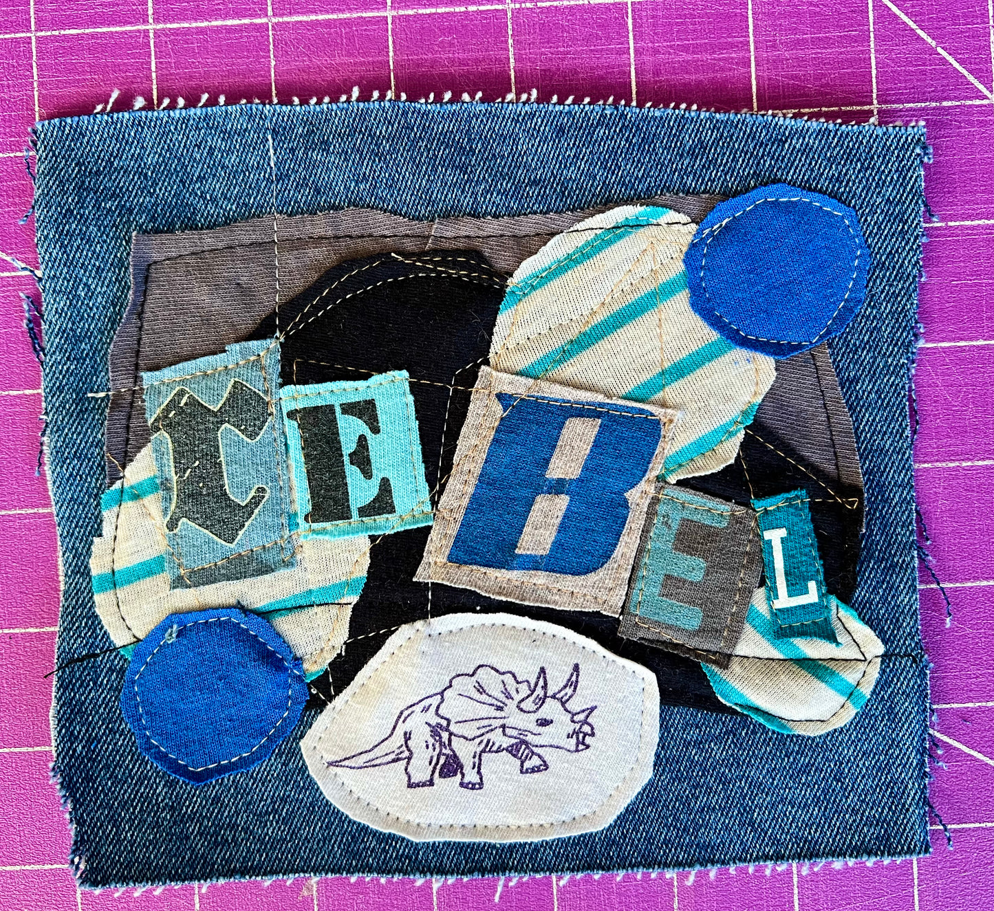 Panic Punk Patch - Ransom Note Letters on Denim