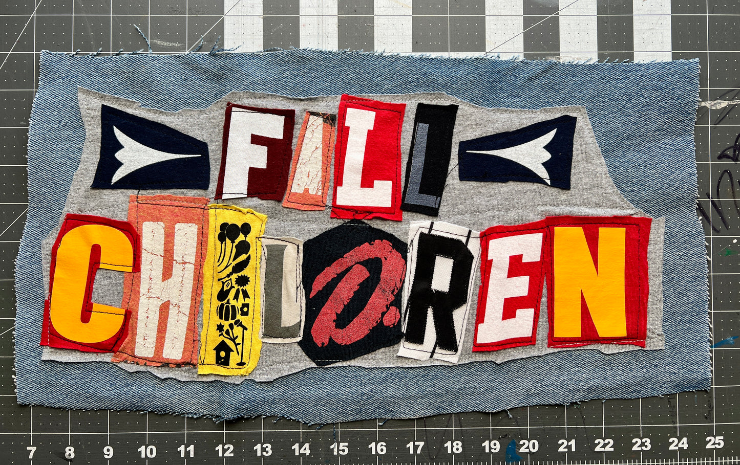 Panic Punk Patch - Ransom Note Letters on Denim