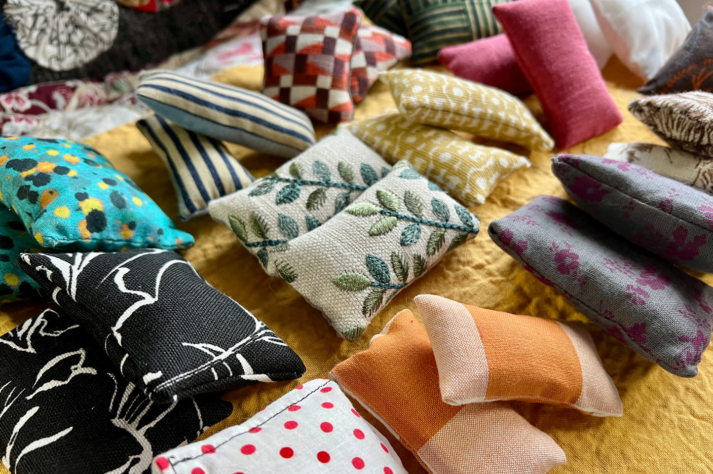 Barbie Doll Pillows - Pair of Miniature Throw Pillows -  1:6 Scale