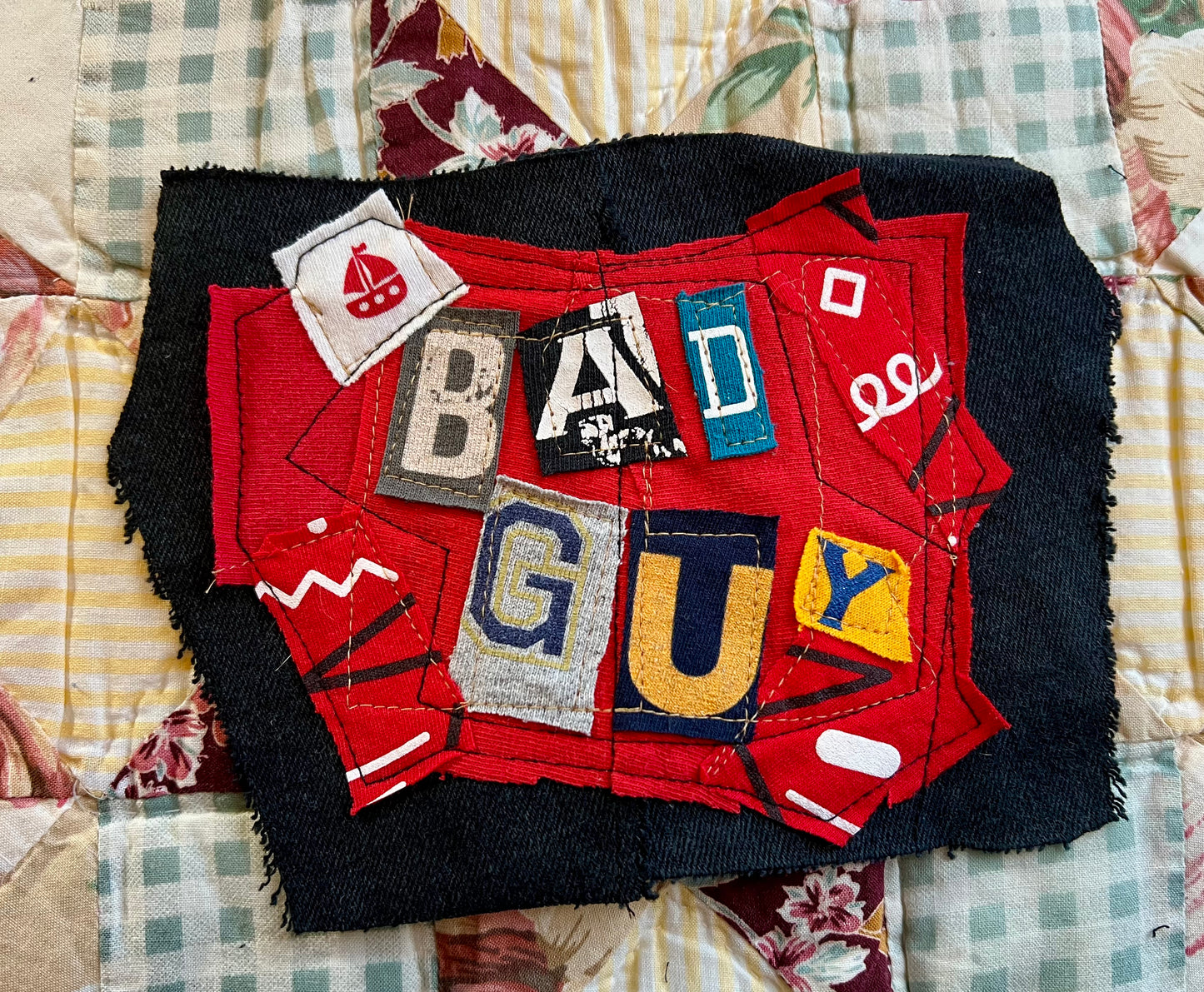 Panic Punk Patch - Ransom Note Letters on Denim