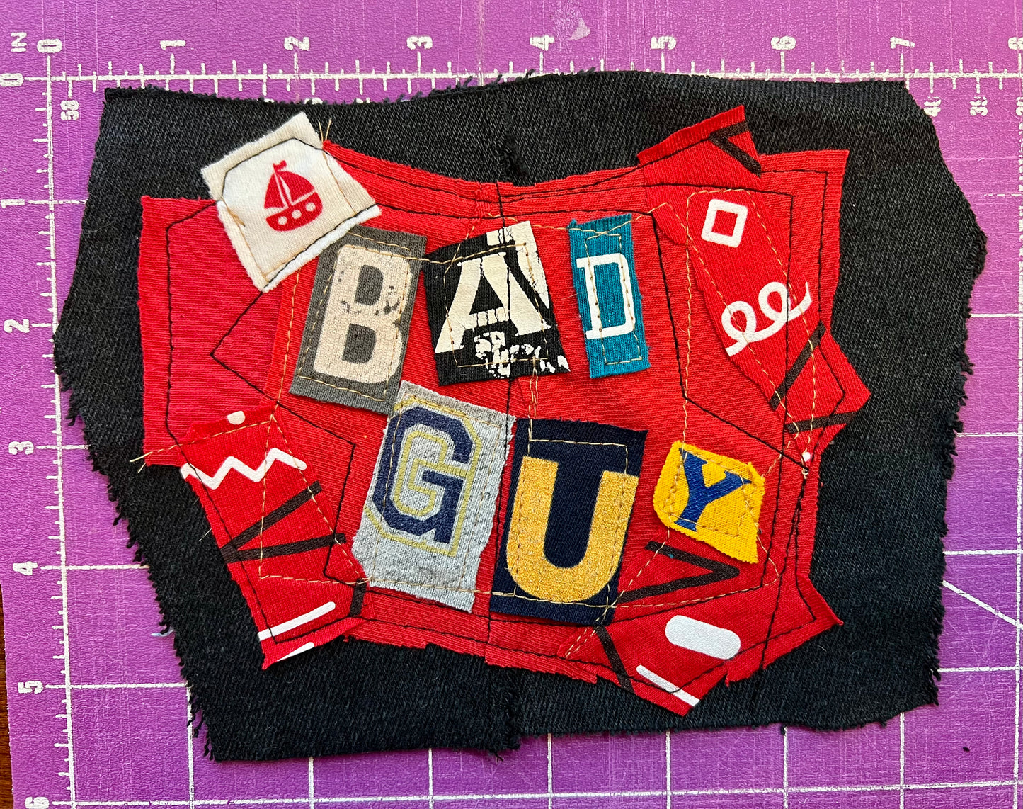 Panic Punk Patch - Ransom Note Letters on Denim