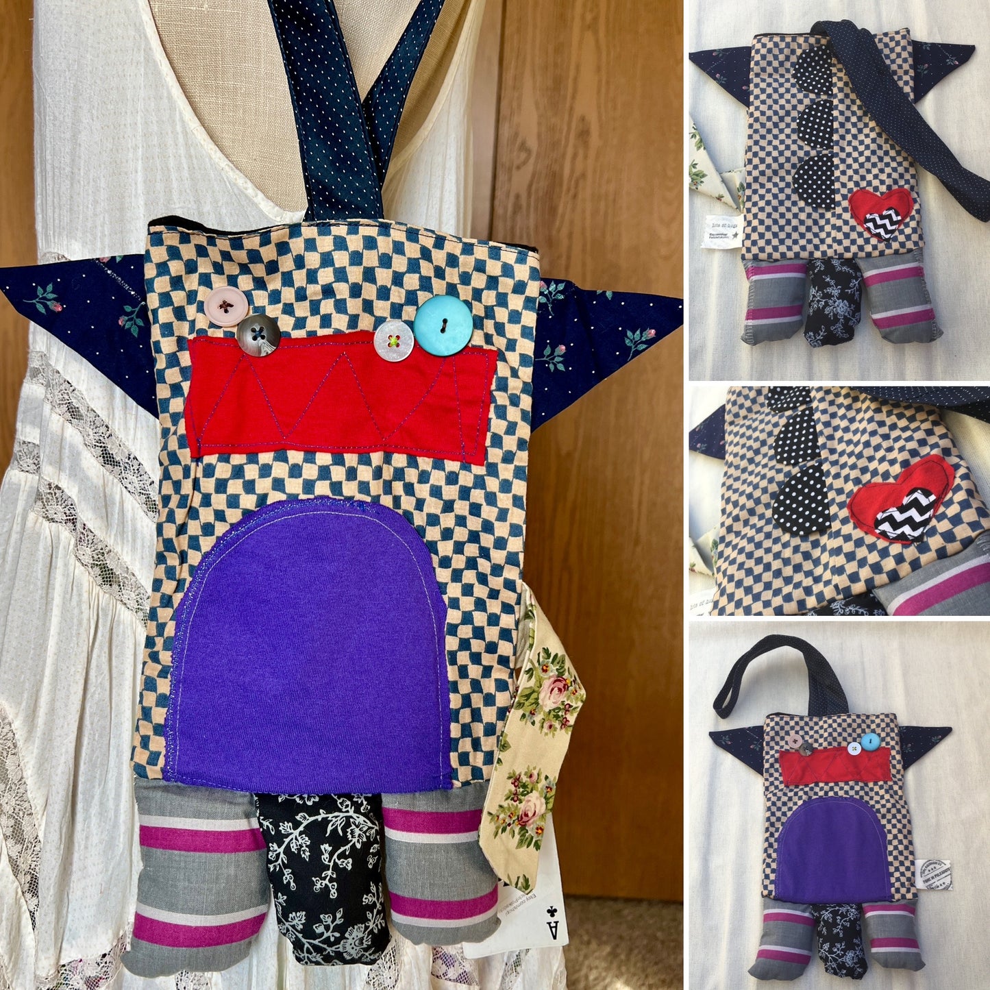 Handcrafted Tote Bag - Monster or Animal Friend - Large Tote