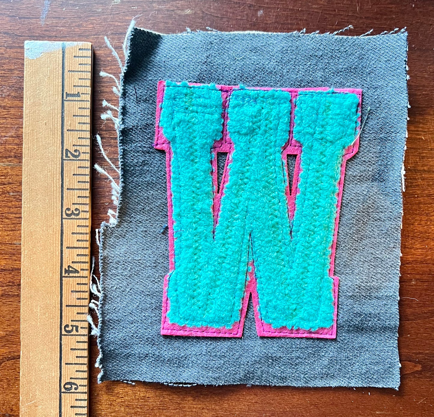 Panic Punk Patch - Single Varsity Letters on Denim